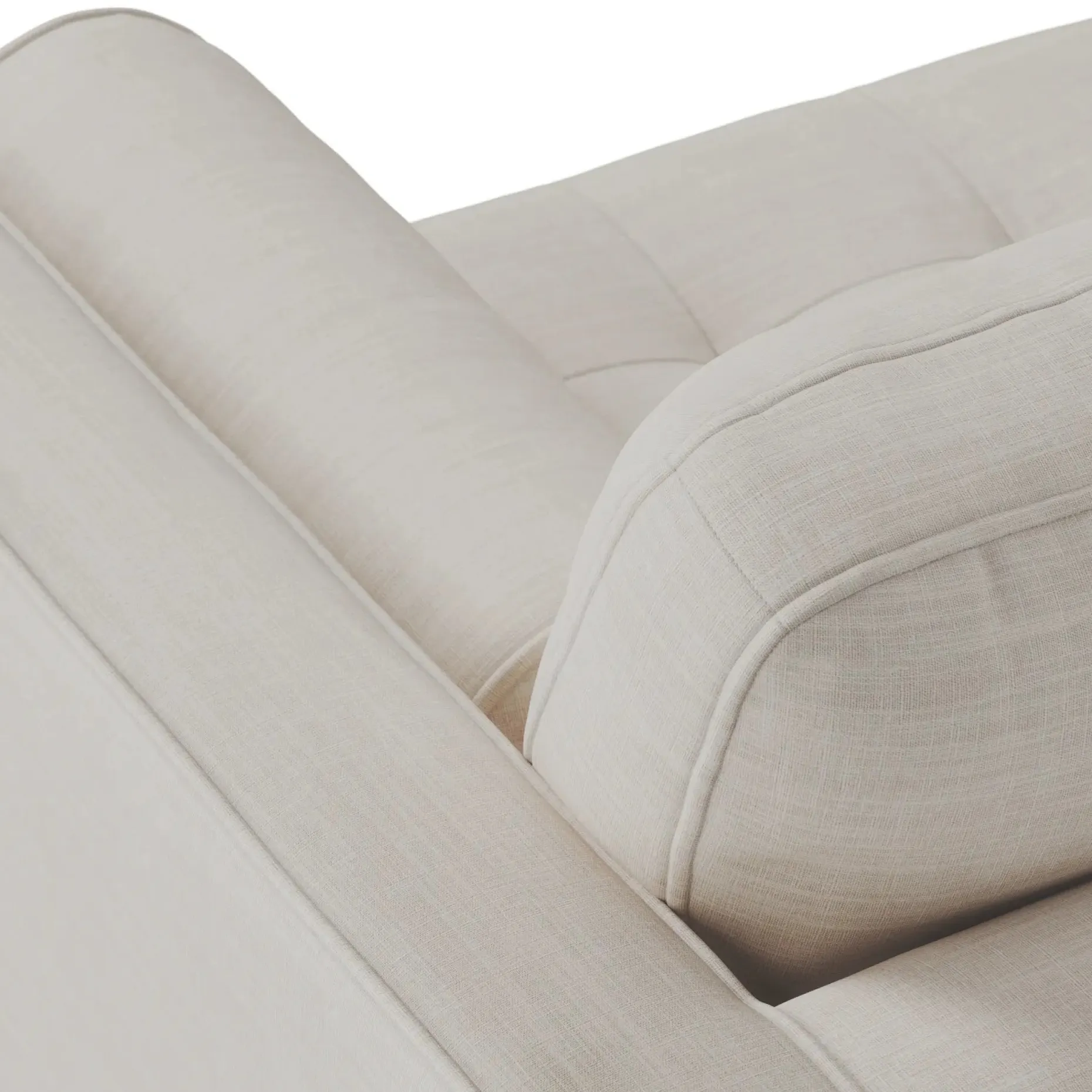 Sven 100" Tufted Left Sectional - Biscuit Cream