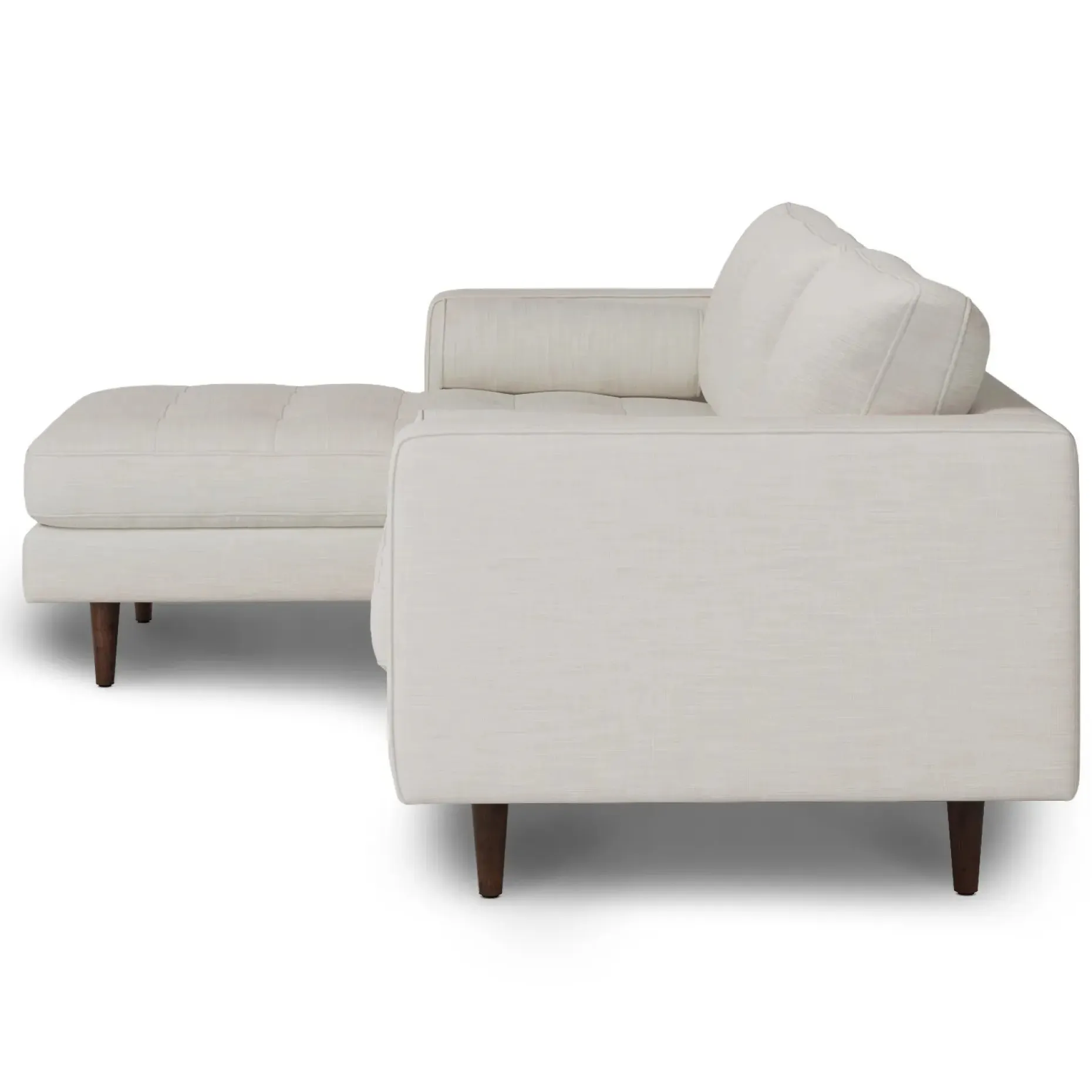 Sven 100" Tufted Left Sectional - Biscuit Cream