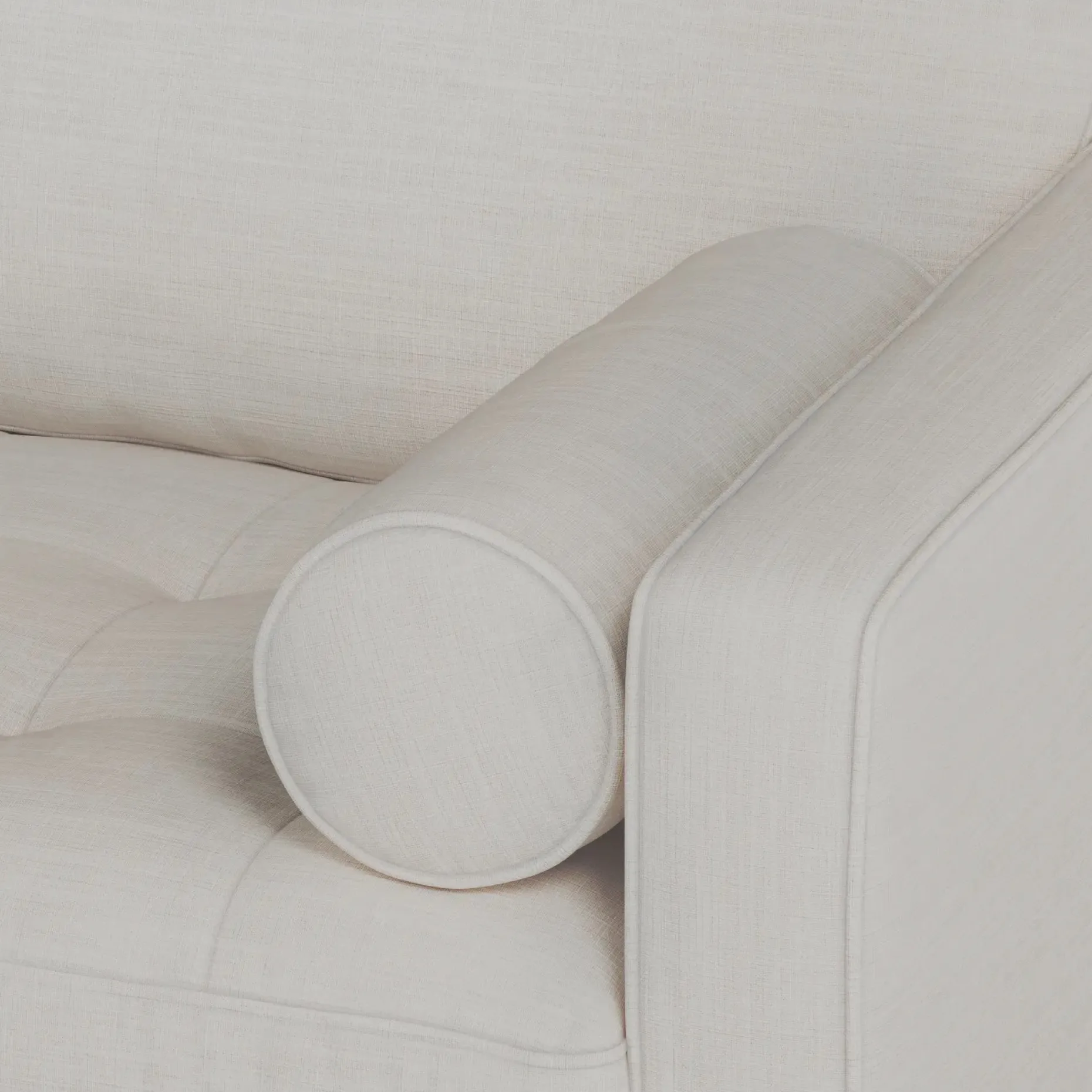 Sven 100" Tufted Left Sectional - Biscuit Cream