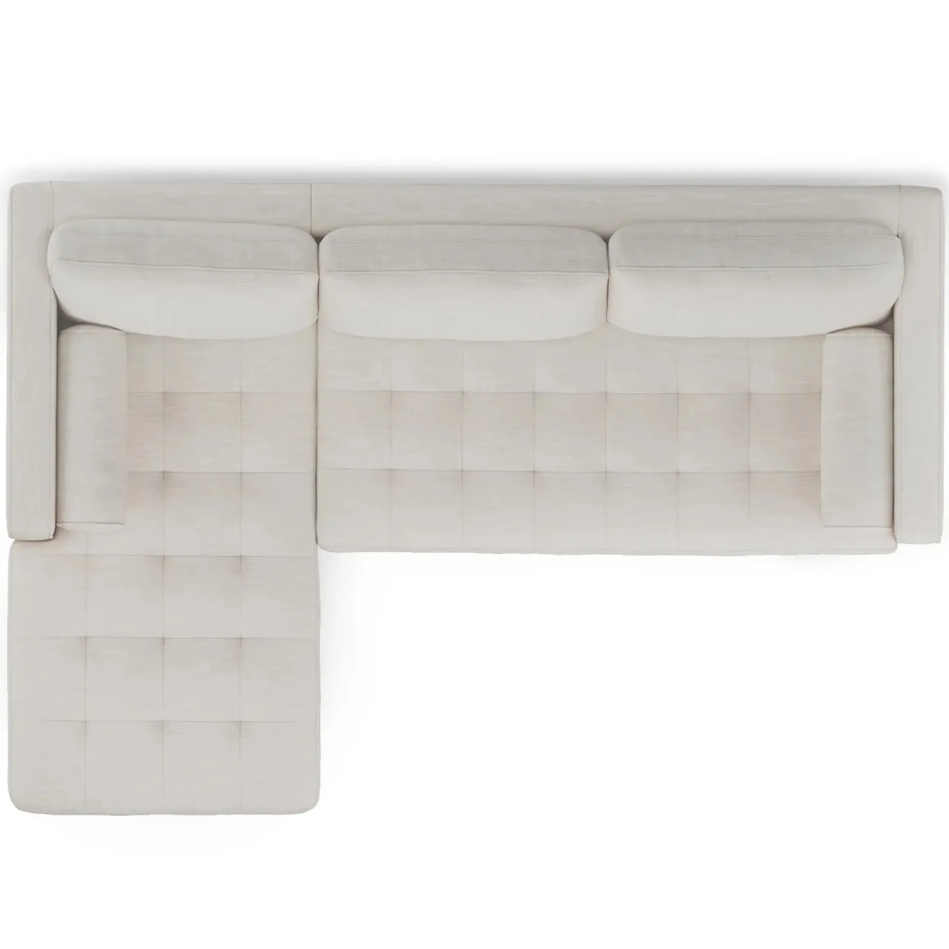 Sven 100" Tufted Left Sectional - Biscuit Cream