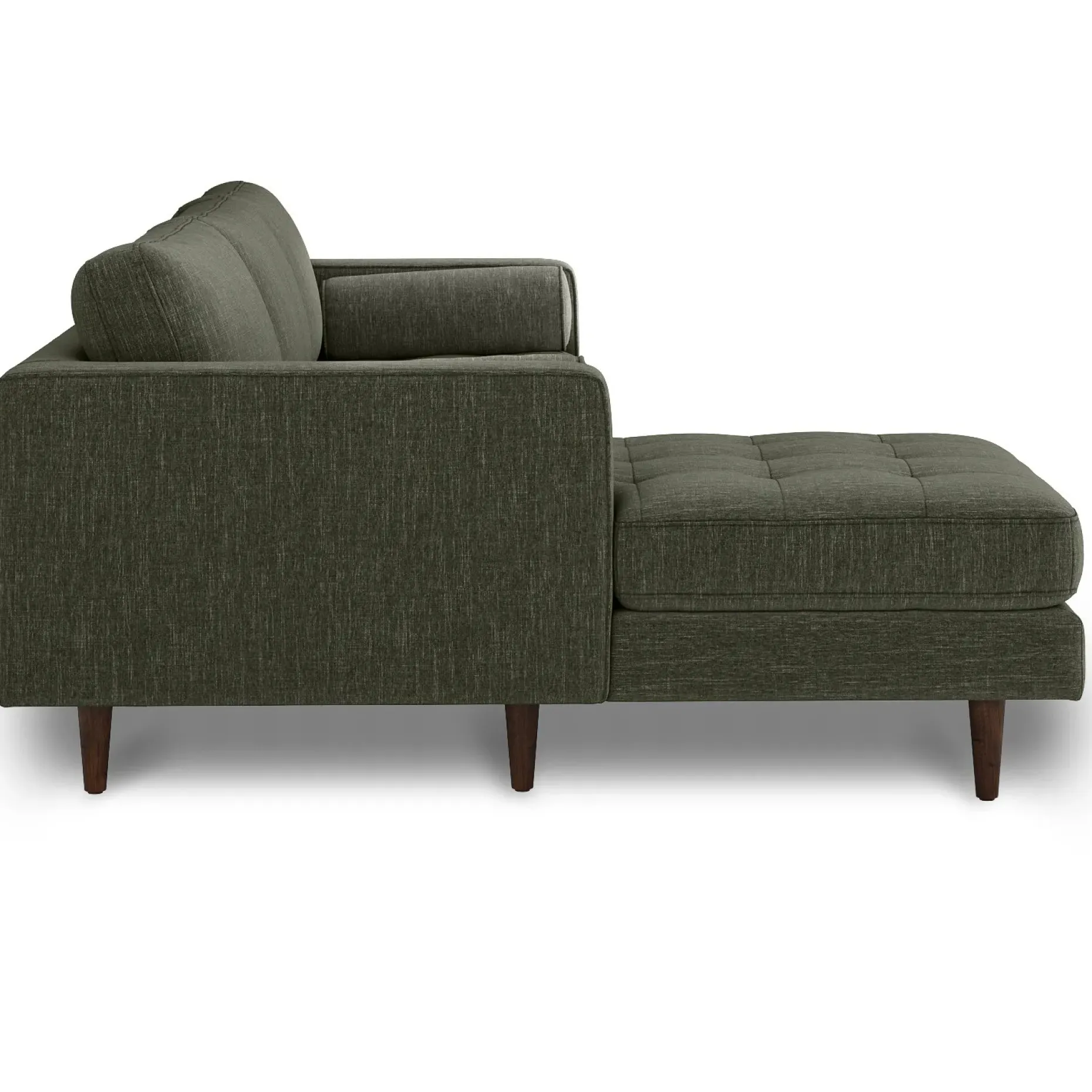 Sven 100" Tufted Left Sectional - Fir Green