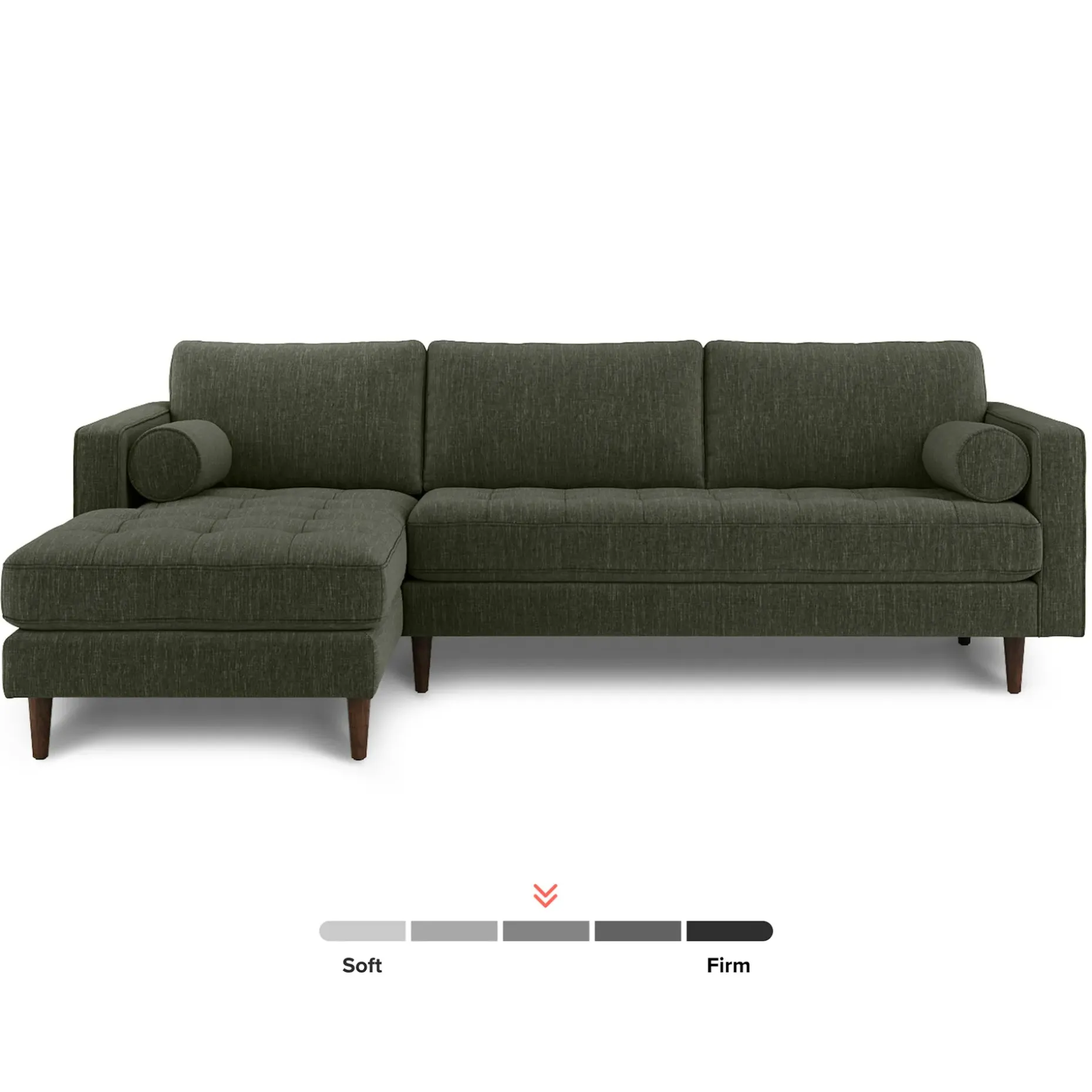 Sven 100" Tufted Left Sectional - Fir Green