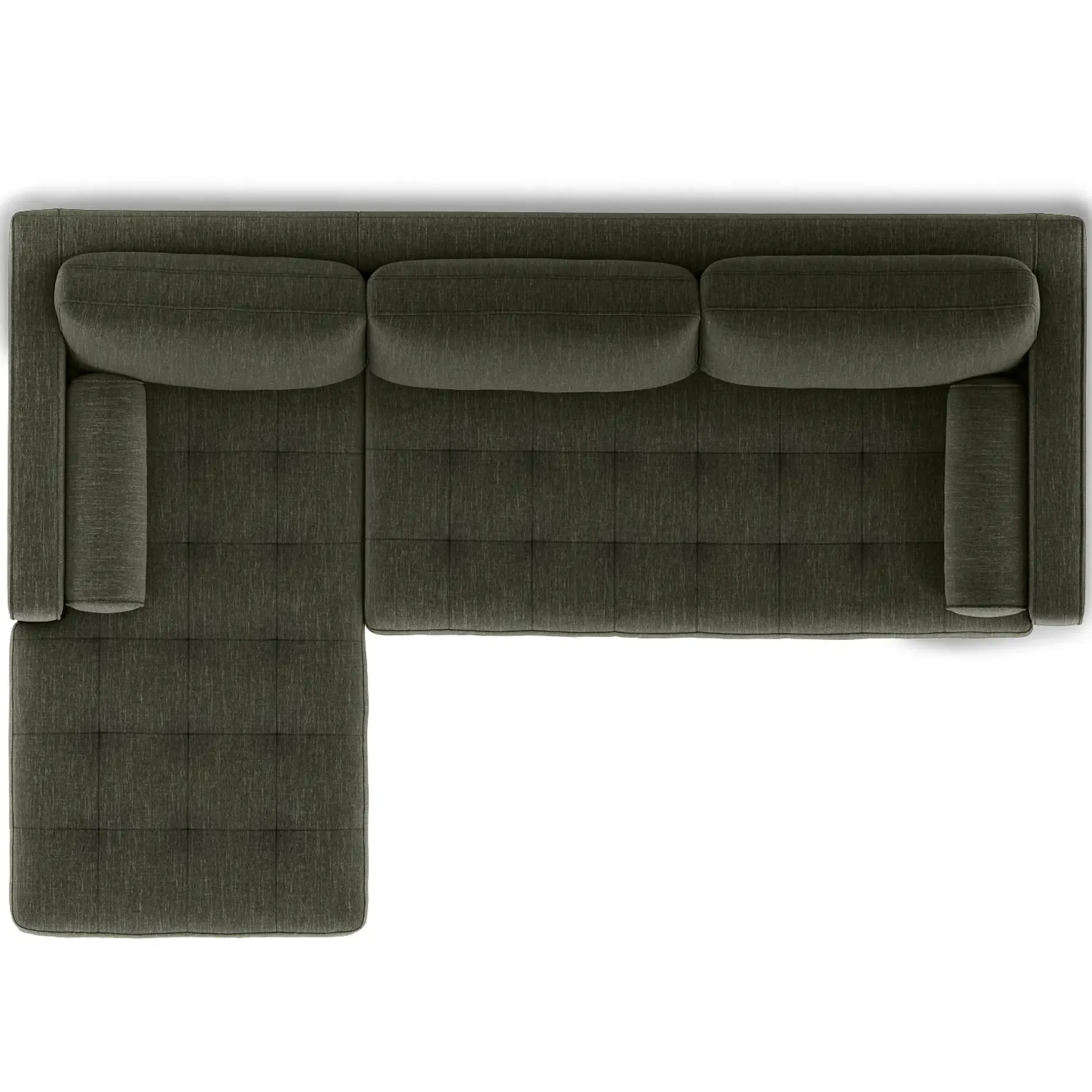 Sven 100" Tufted Left Sectional - Fir Green