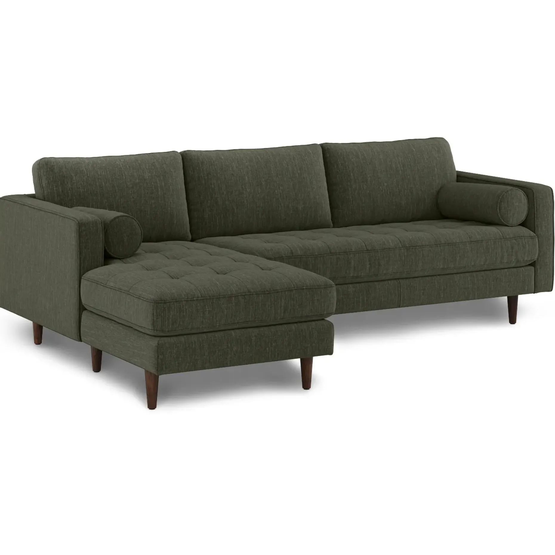 Sven 100" Tufted Left Sectional - Fir Green