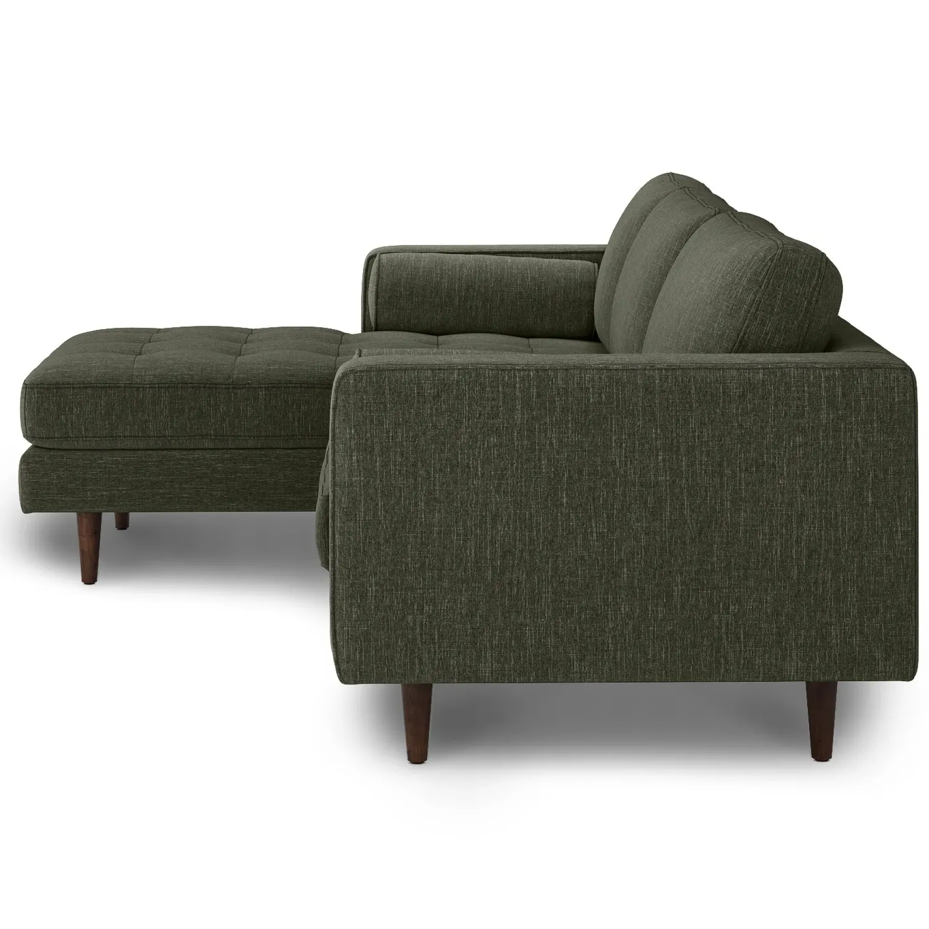 Sven 100" Tufted Left Sectional - Fir Green