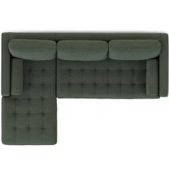 Sven 100" Tufted Left Sectional - Green Wool Bouclé