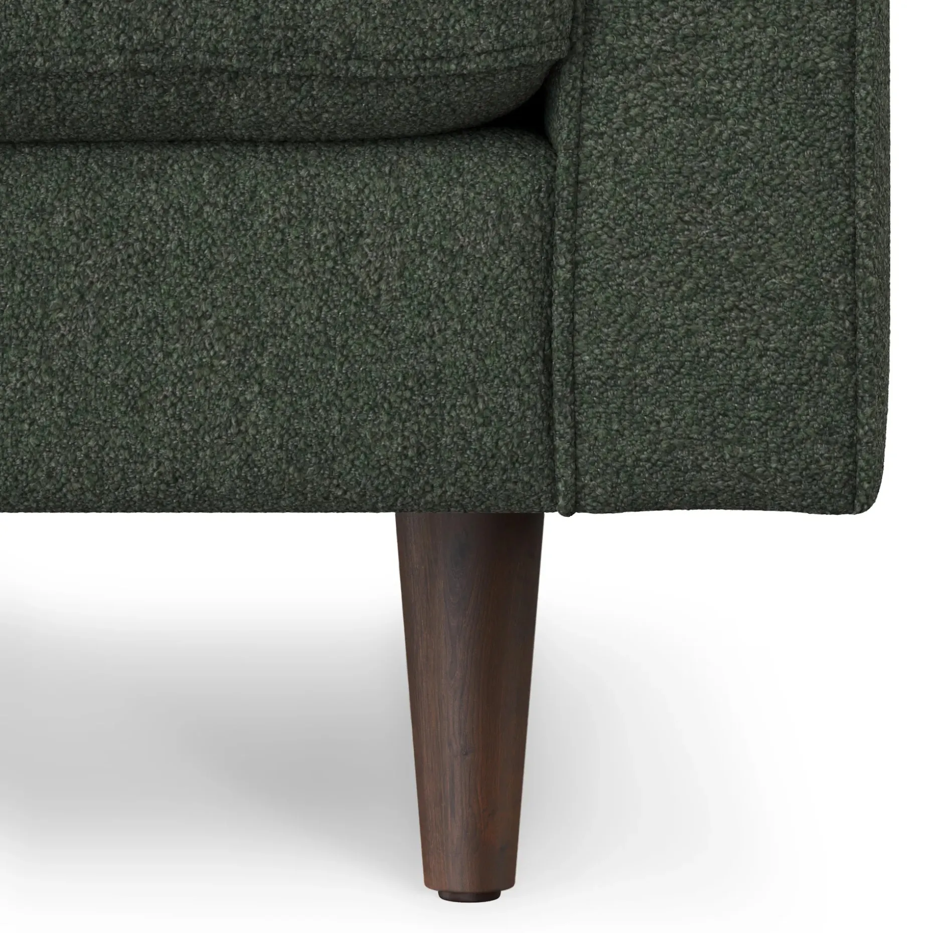 Sven 100" Tufted Left Sectional - Green Wool Bouclé