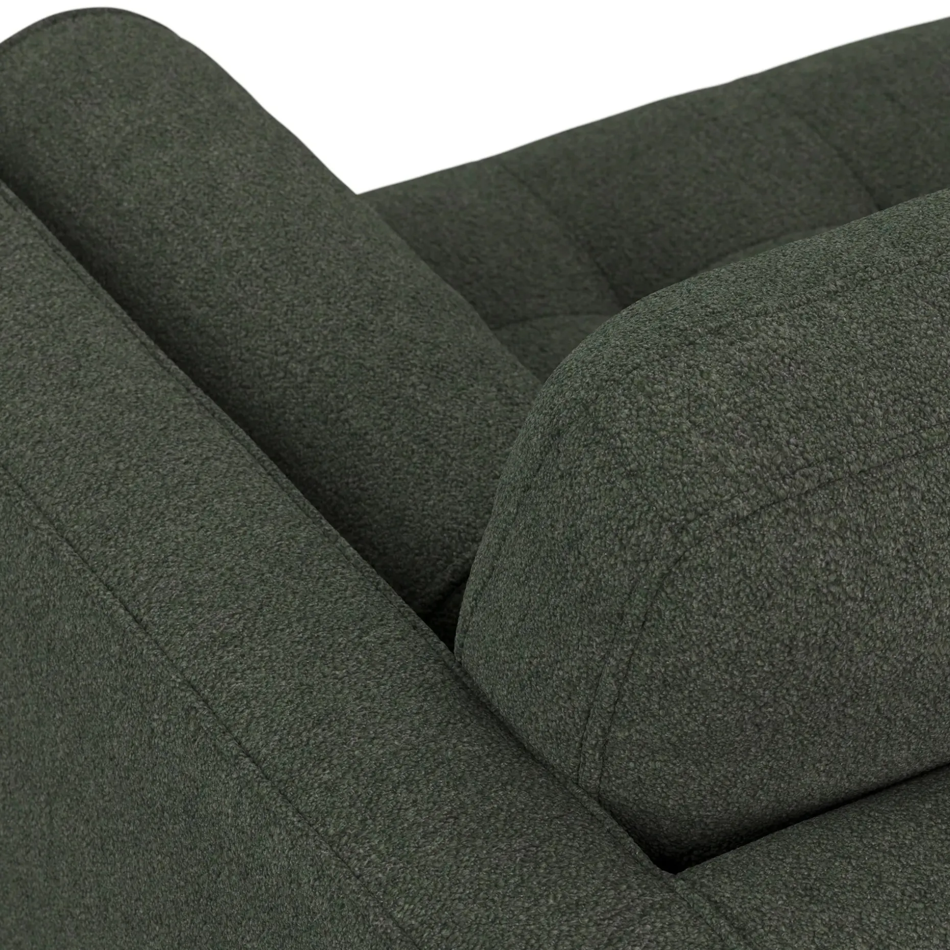 Sven 100" Tufted Left Sectional - Green Wool Bouclé
