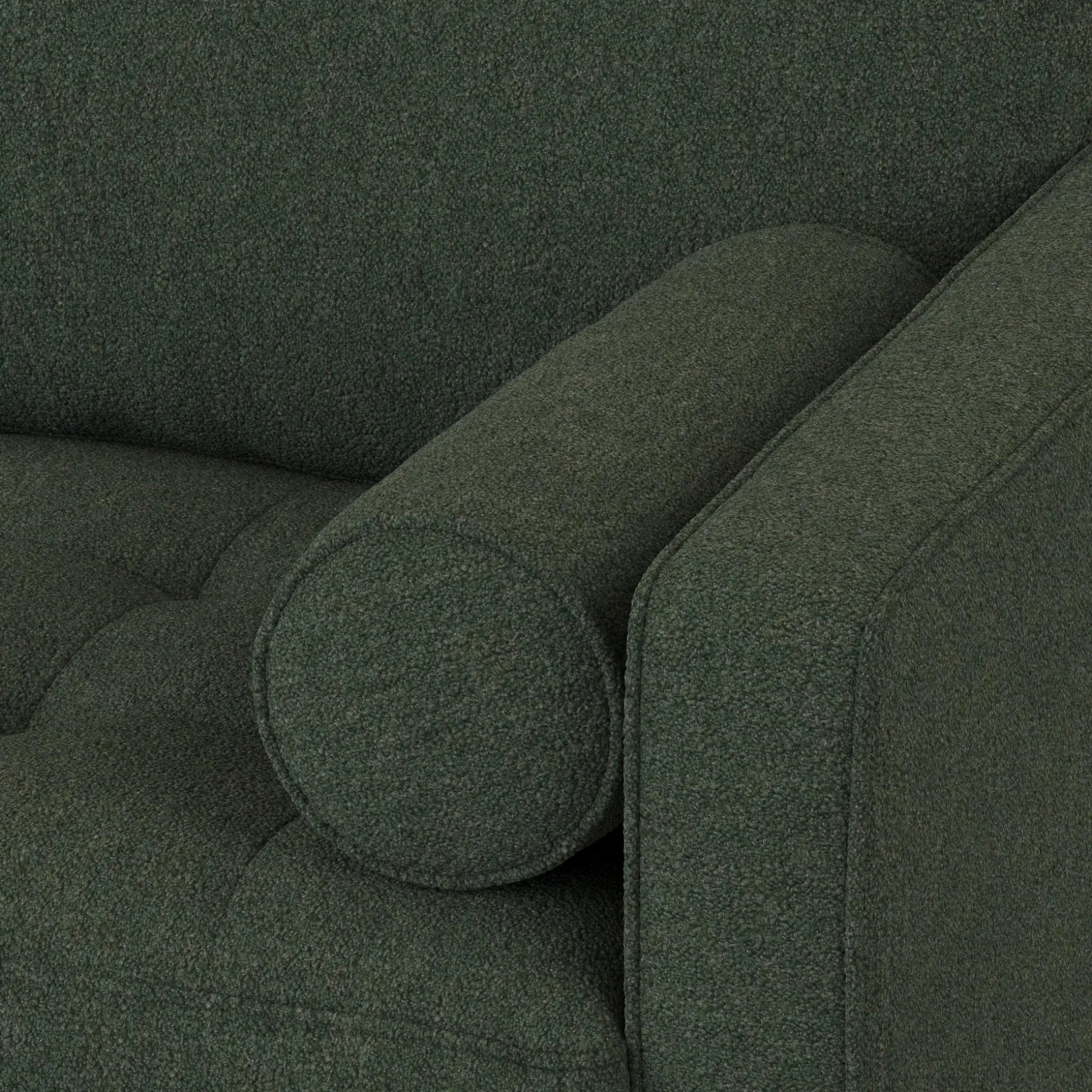 Sven 100" Tufted Left Sectional - Green Wool Bouclé
