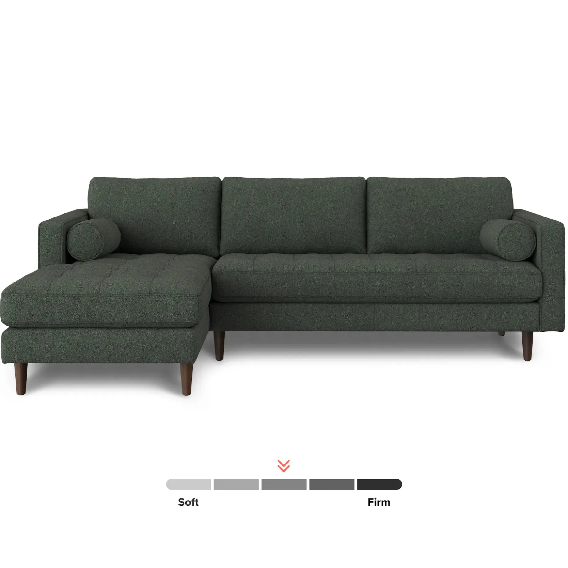 Sven 100" Tufted Left Sectional - Green Wool Bouclé
