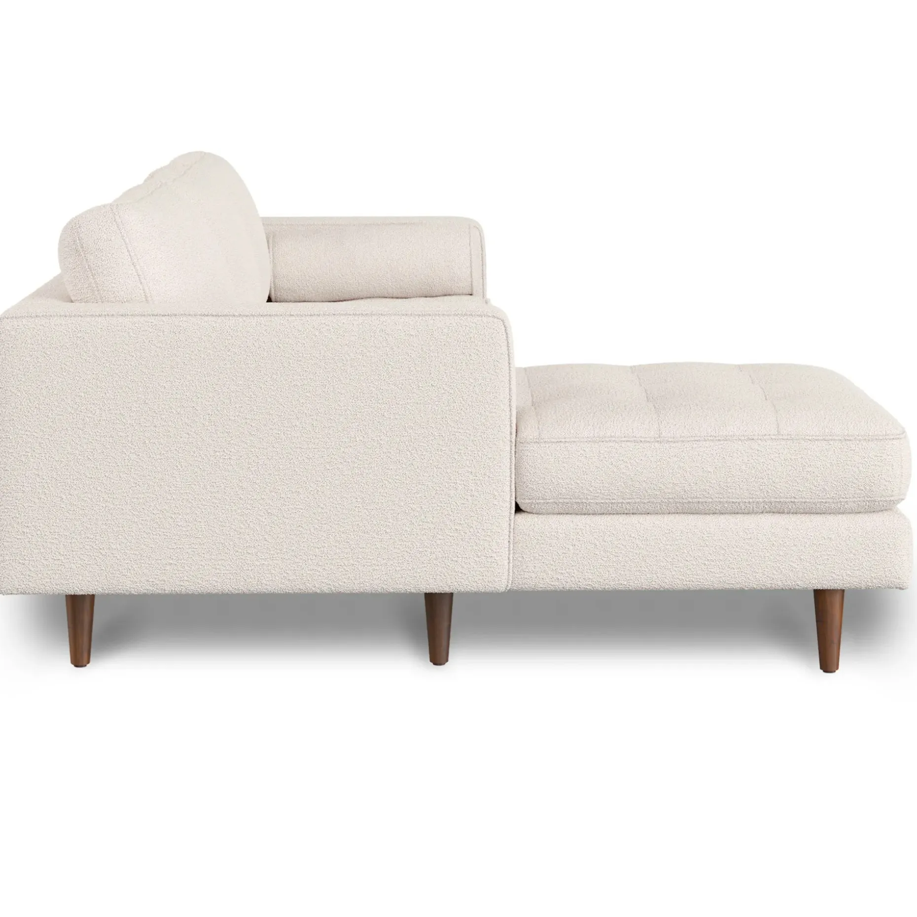 Sven 100" Tufted Left Sectional - Ivory Wool Bouclé