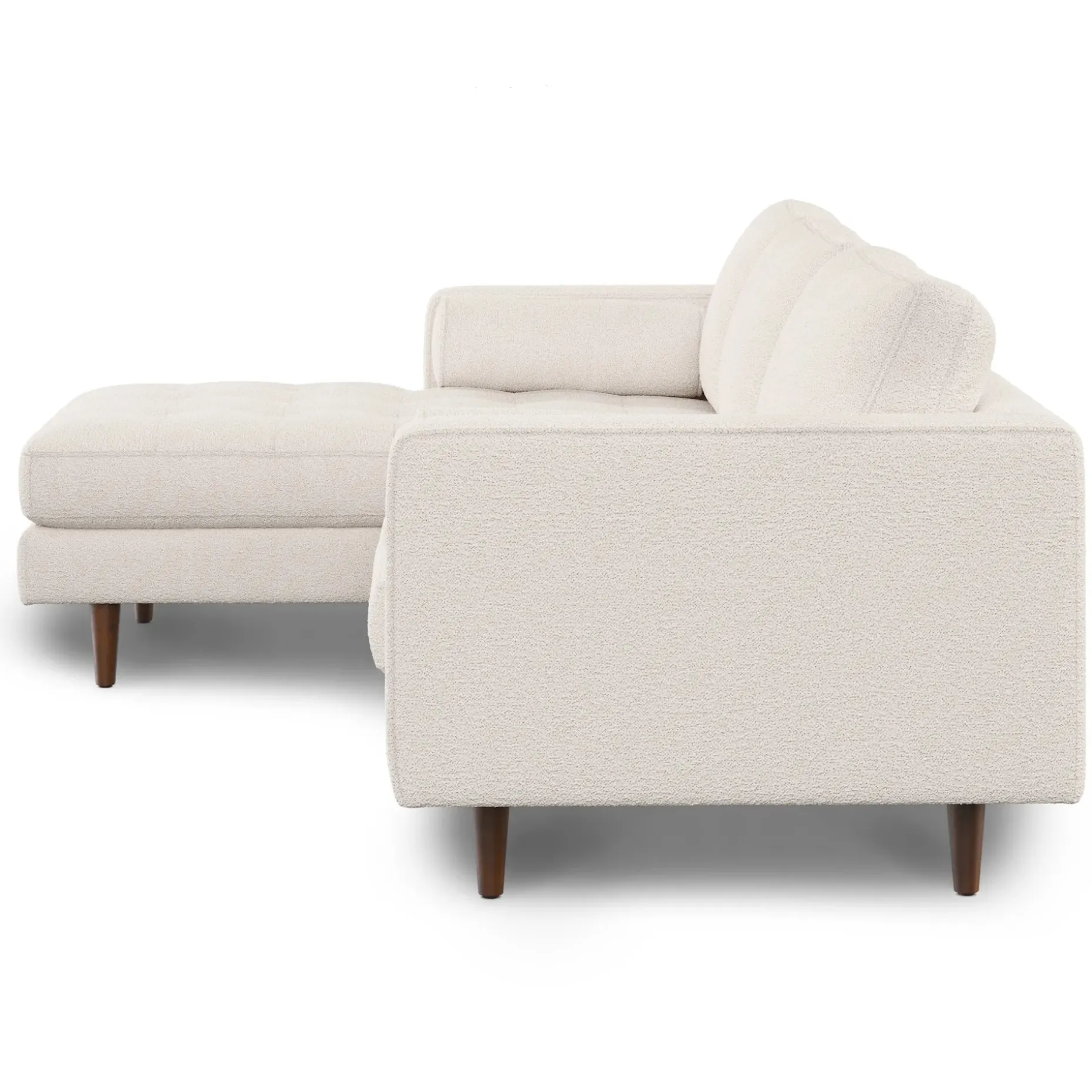 Sven 100" Tufted Left Sectional - Ivory Wool Bouclé