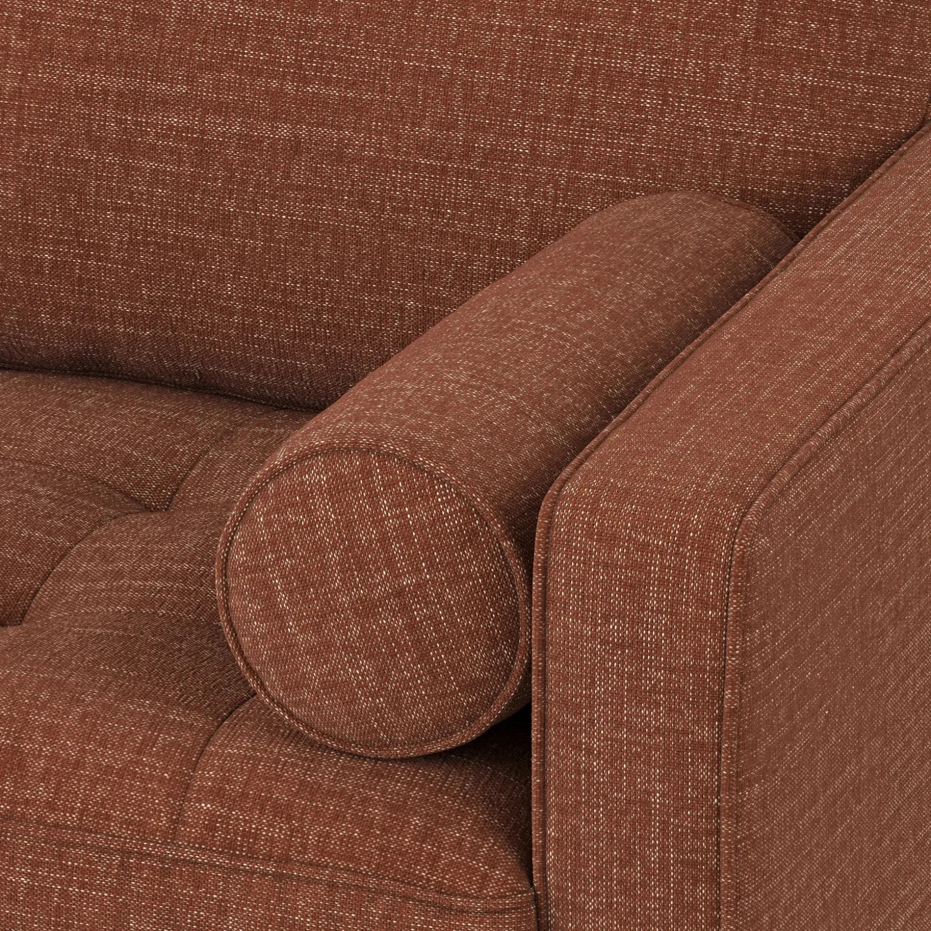 Sven 100" Tufted Left Sectional - Napa Rust