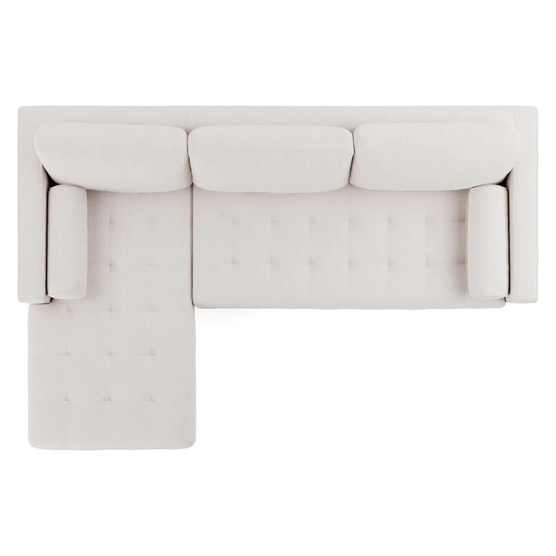 Sven 100" Tufted Left Sectional - Napa White