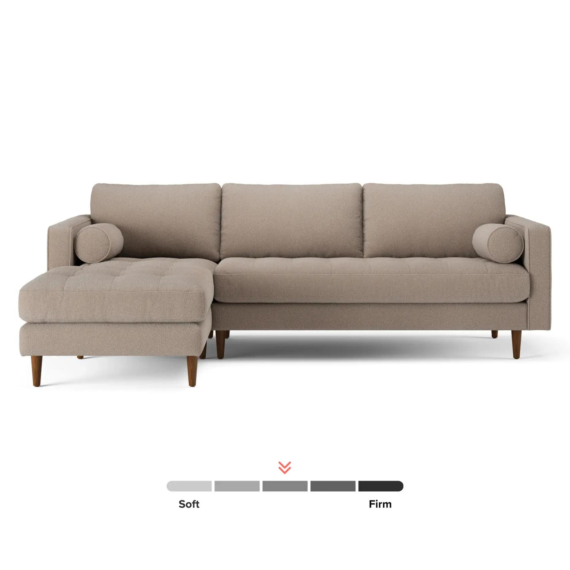 Sven 100" Tufted Left Sectional - Sandstone Wool Bouclé