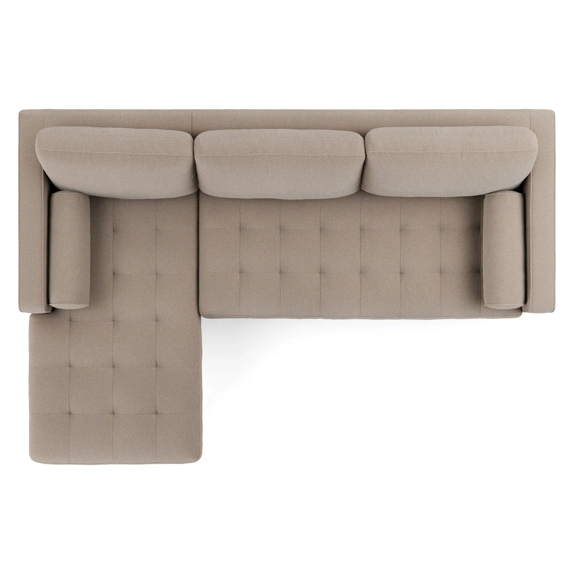 Sven 100" Tufted Left Sectional - Sandstone Wool Bouclé