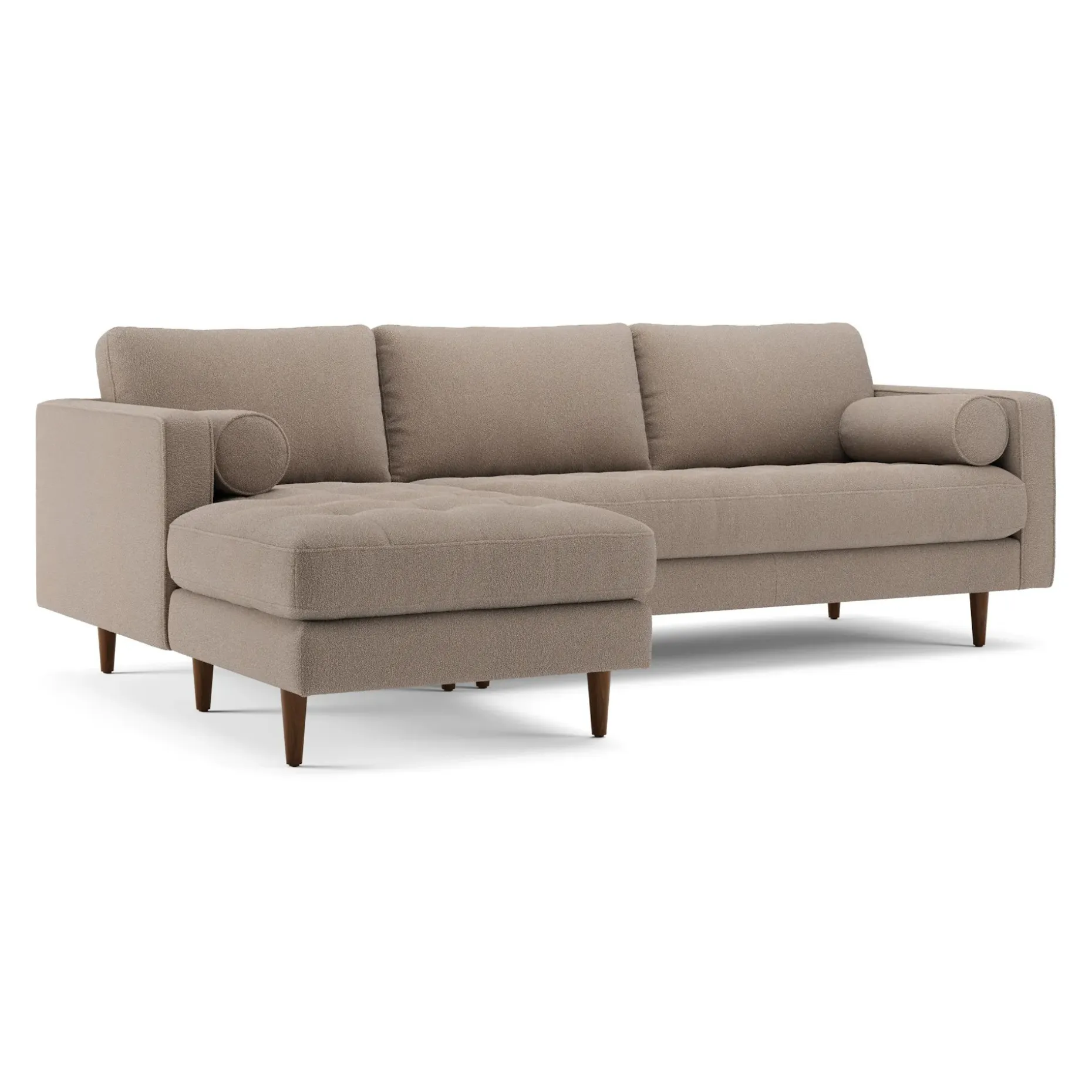 Sven 100" Tufted Left Sectional - Sandstone Wool Bouclé