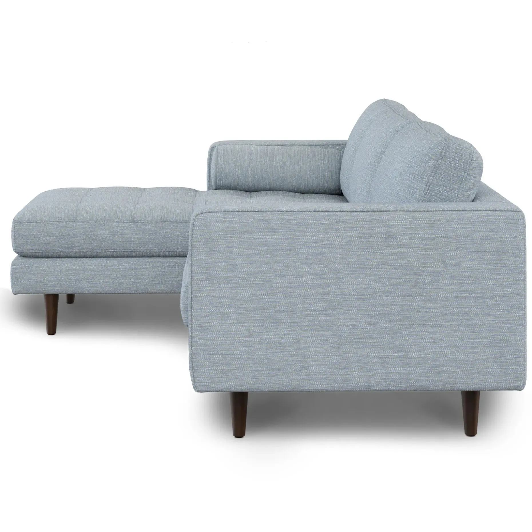 Sven 100" Tufted Left Sectional - Silver Light Blue