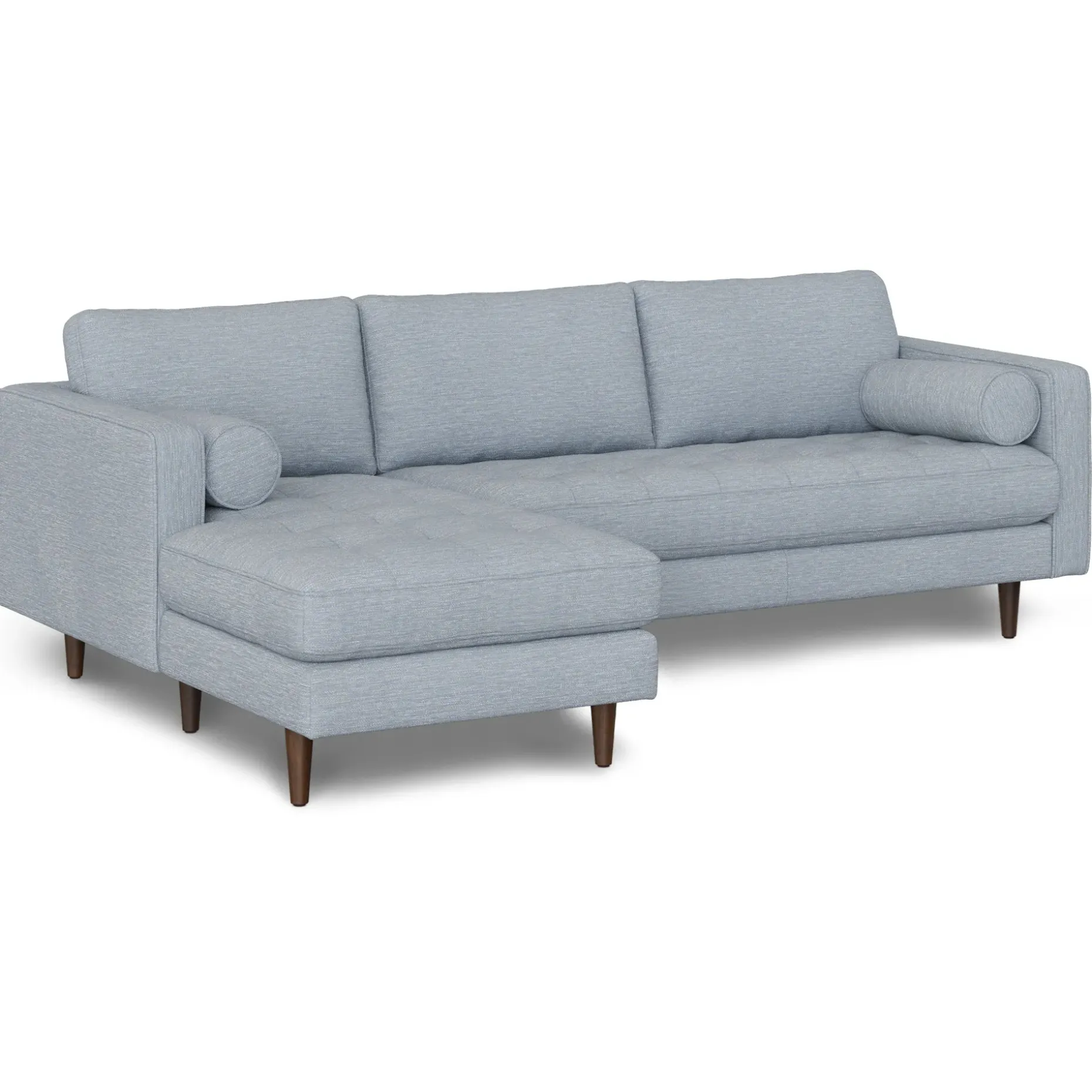 Sven 100" Tufted Left Sectional - Silver Light Blue