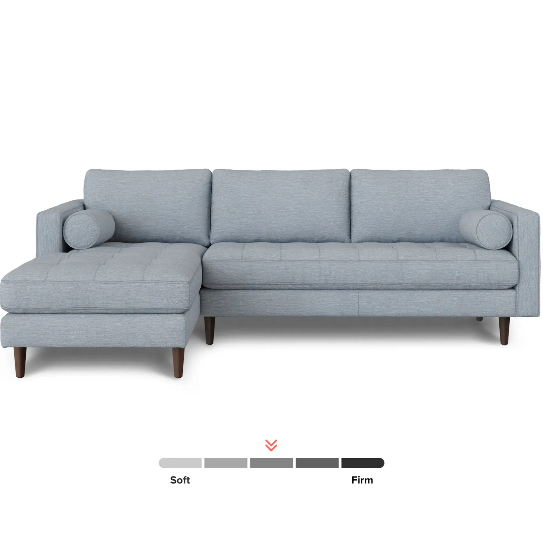 Sven 100" Tufted Left Sectional - Silver Light Blue