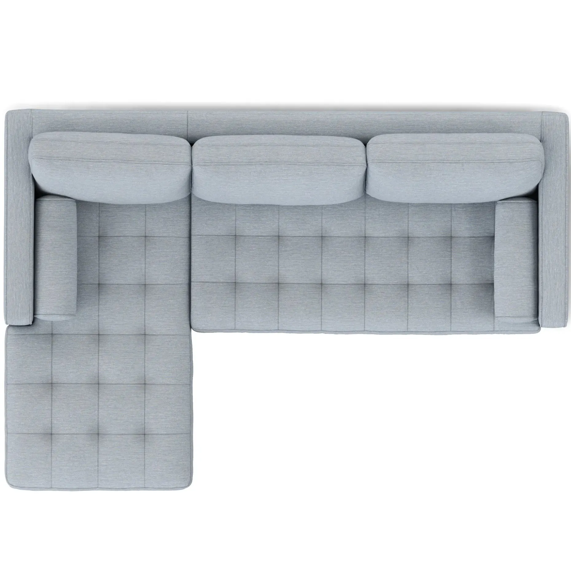 Sven 100" Tufted Left Sectional - Silver Light Blue