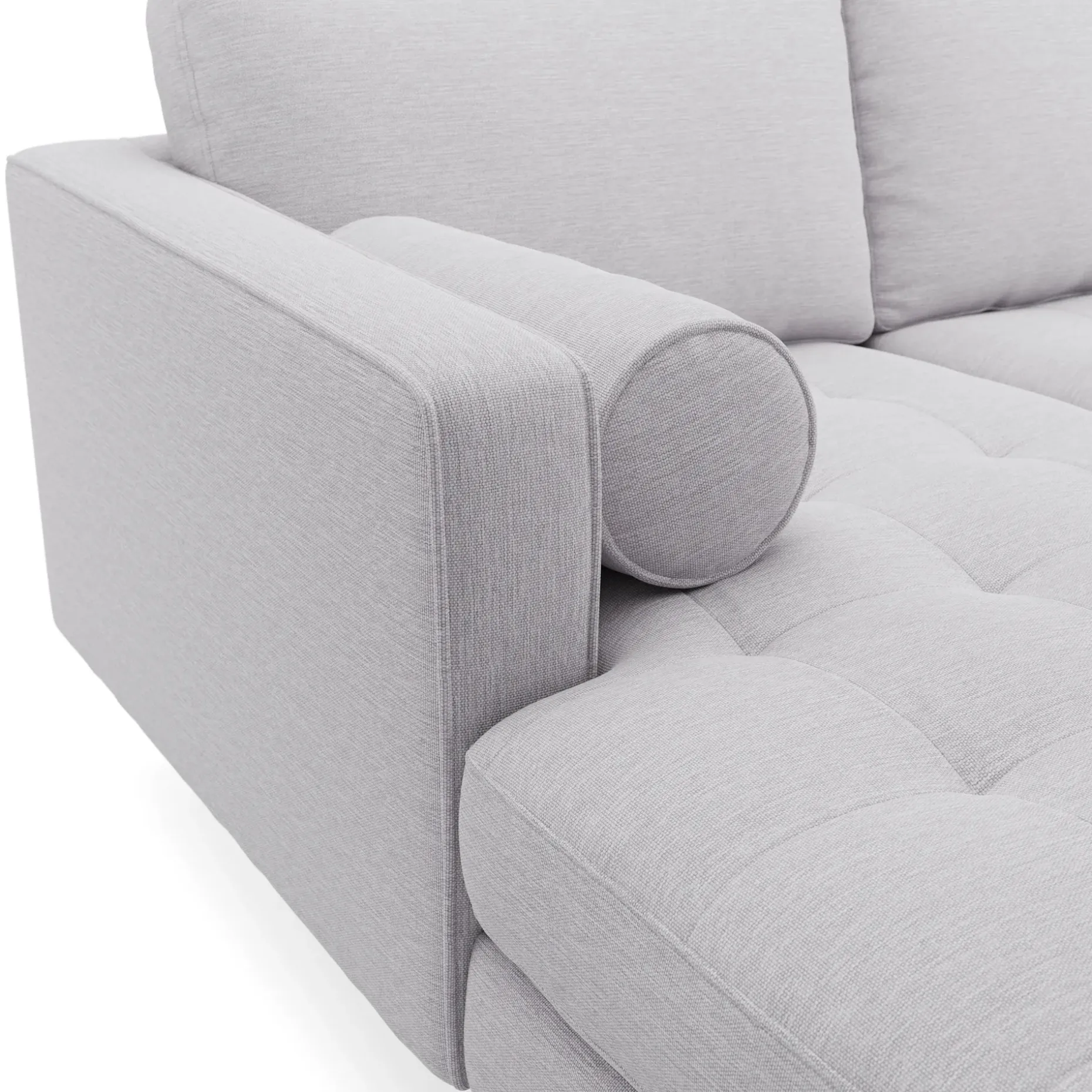 Sven 100" Tufted Left Sectional - Silver Ivory
