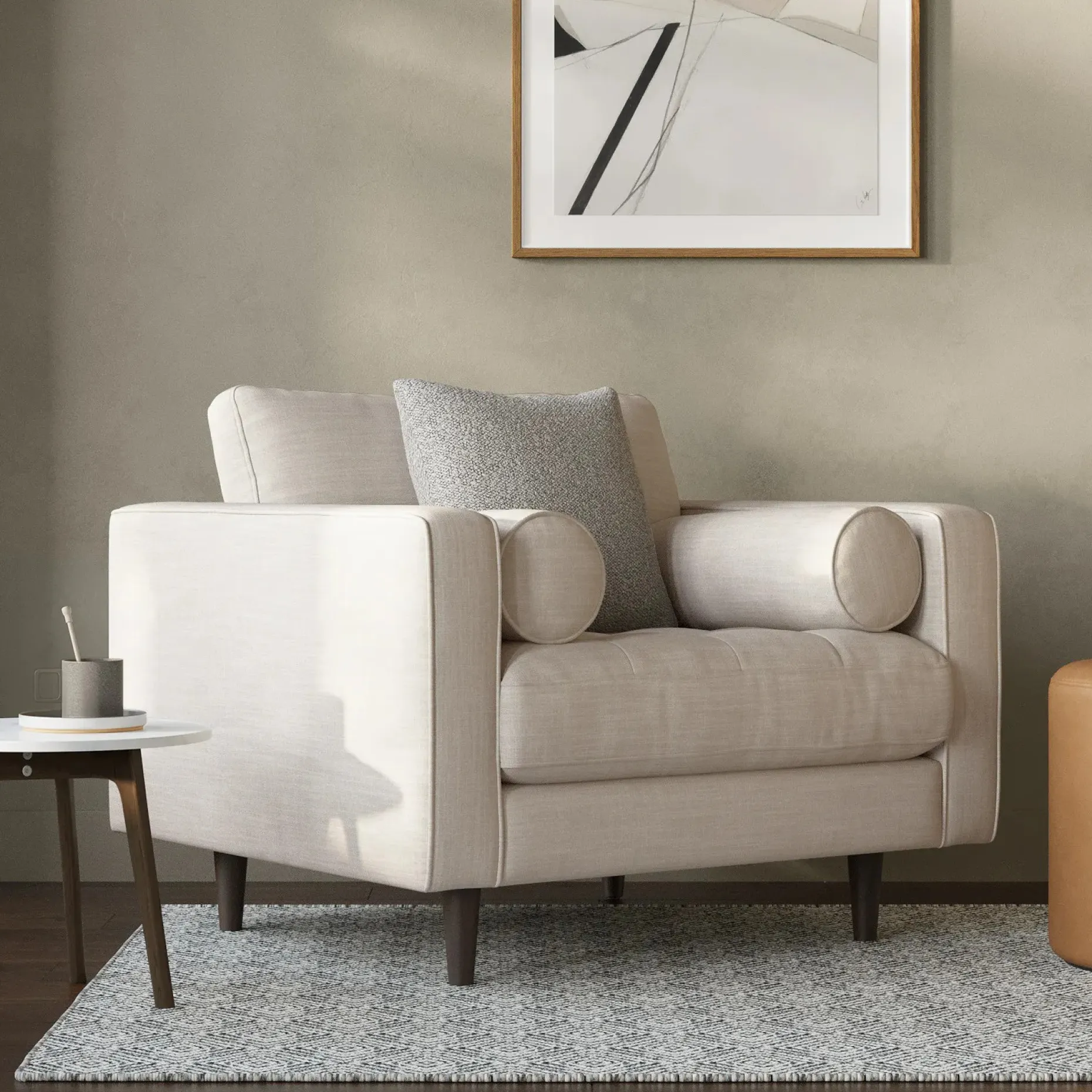 Sven 42" Tufted Lounge Chair - Biscuit Cream