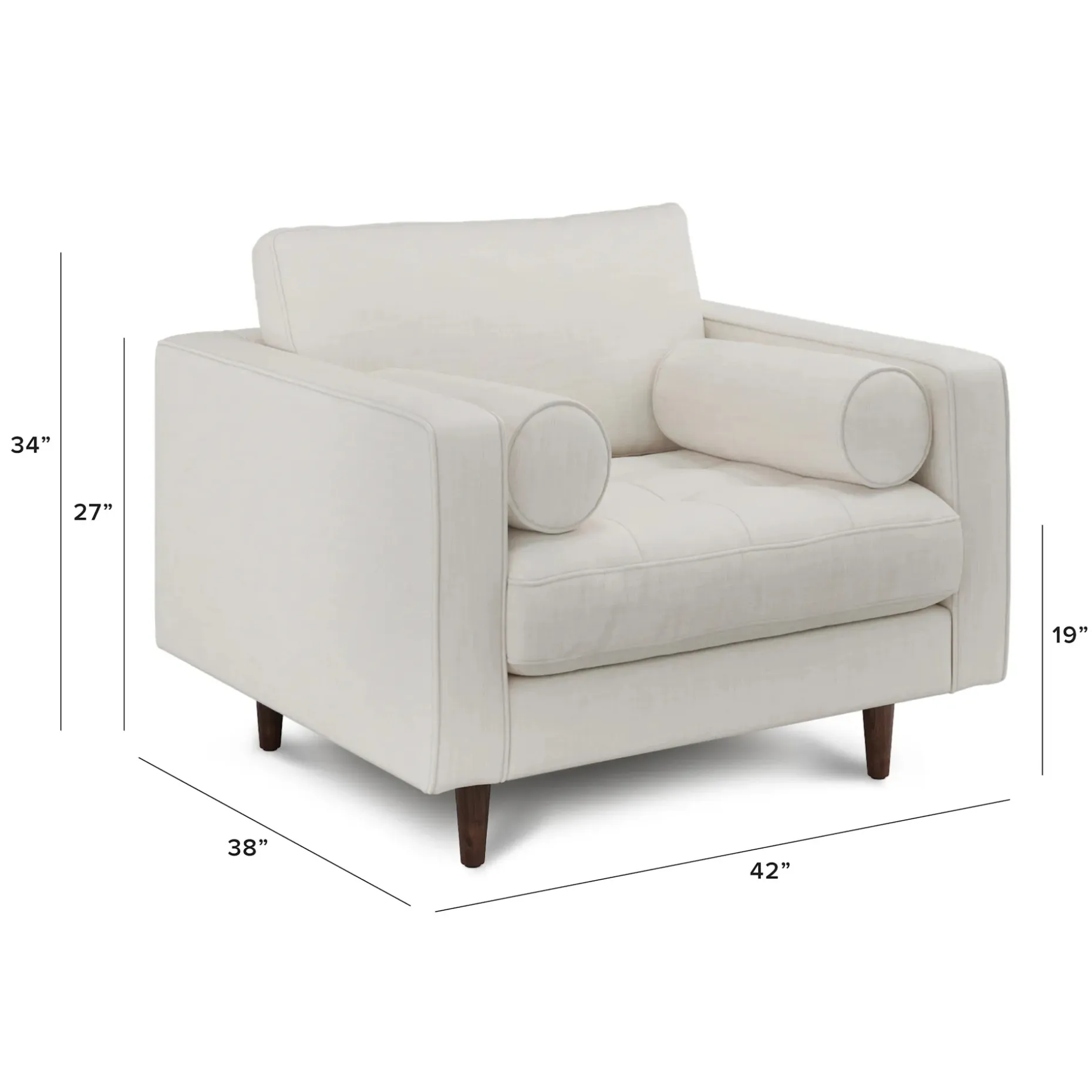 Sven 42" Tufted Lounge Chair - Biscuit Cream