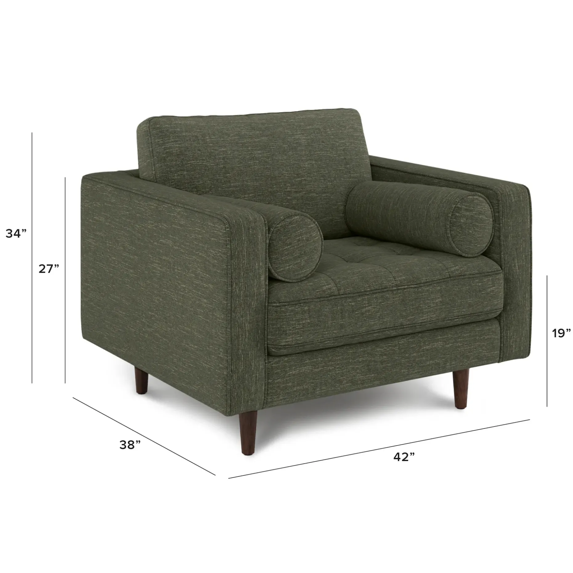 Sven 42" Tufted Lounge Chair - Fir Green