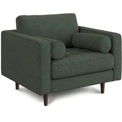 Sven 42" Tufted Lounge Chair - Green Wool Bouclé