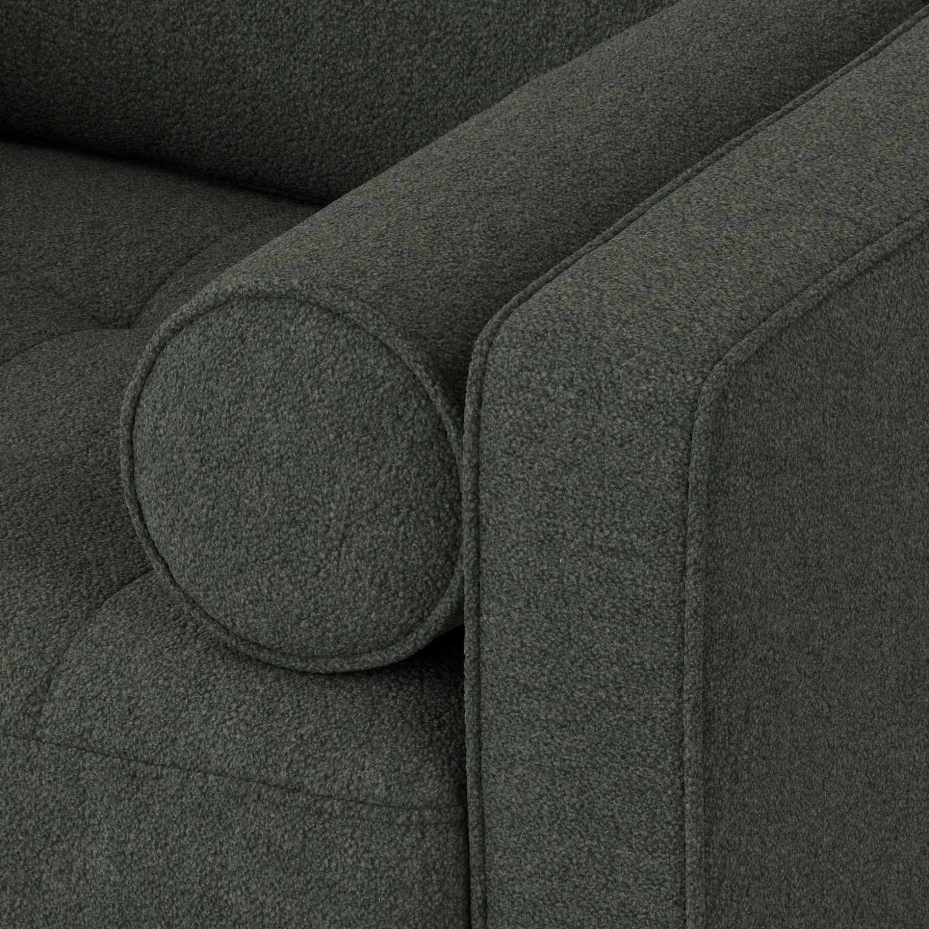 Sven 42" Tufted Lounge Chair - Green Wool Bouclé