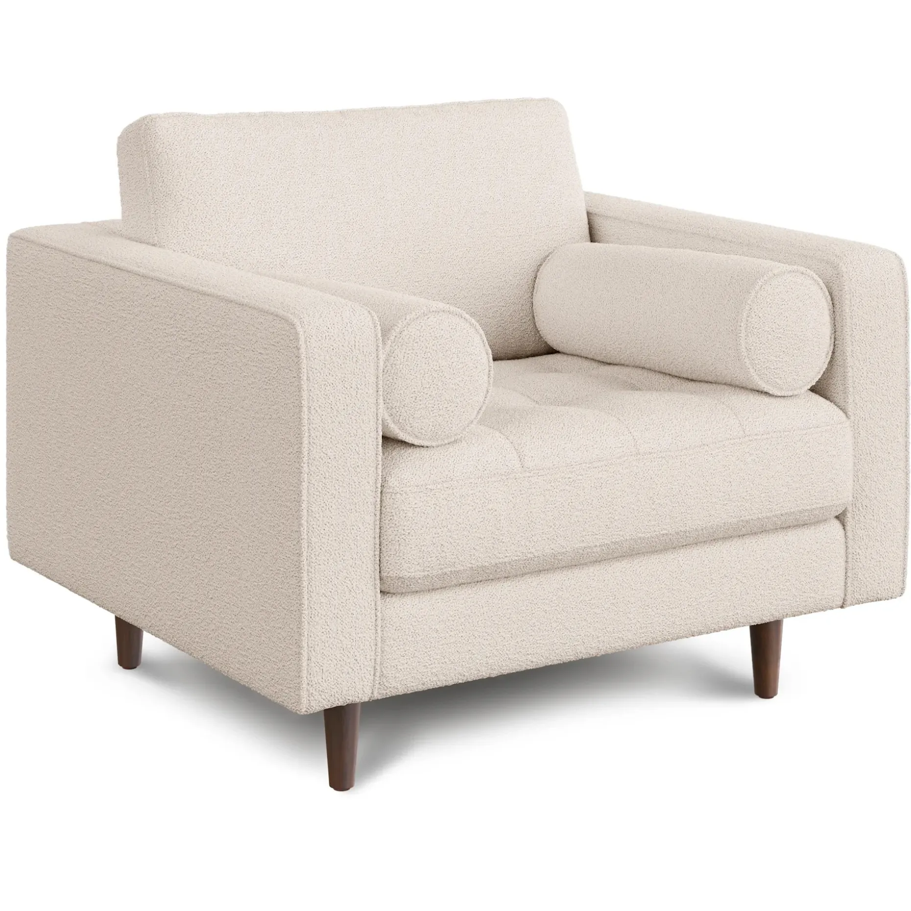 Sven 42" Tufted Lounge Chair - Ivory Wool Bouclé