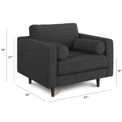 Sven 42" Tufted Lounge Chair - Napa Charcoal