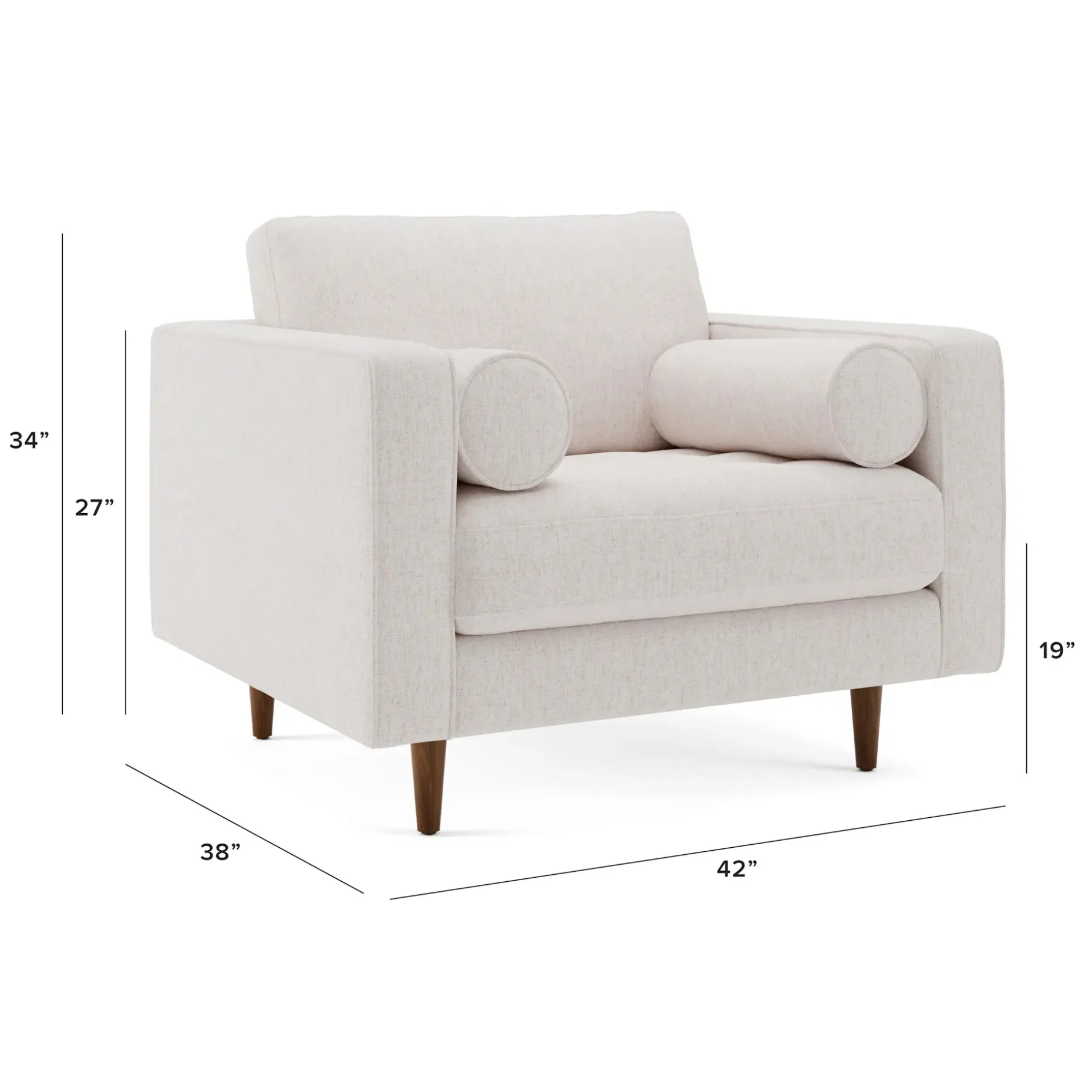 Sven 42" Tufted Lounge Chair - Napa White