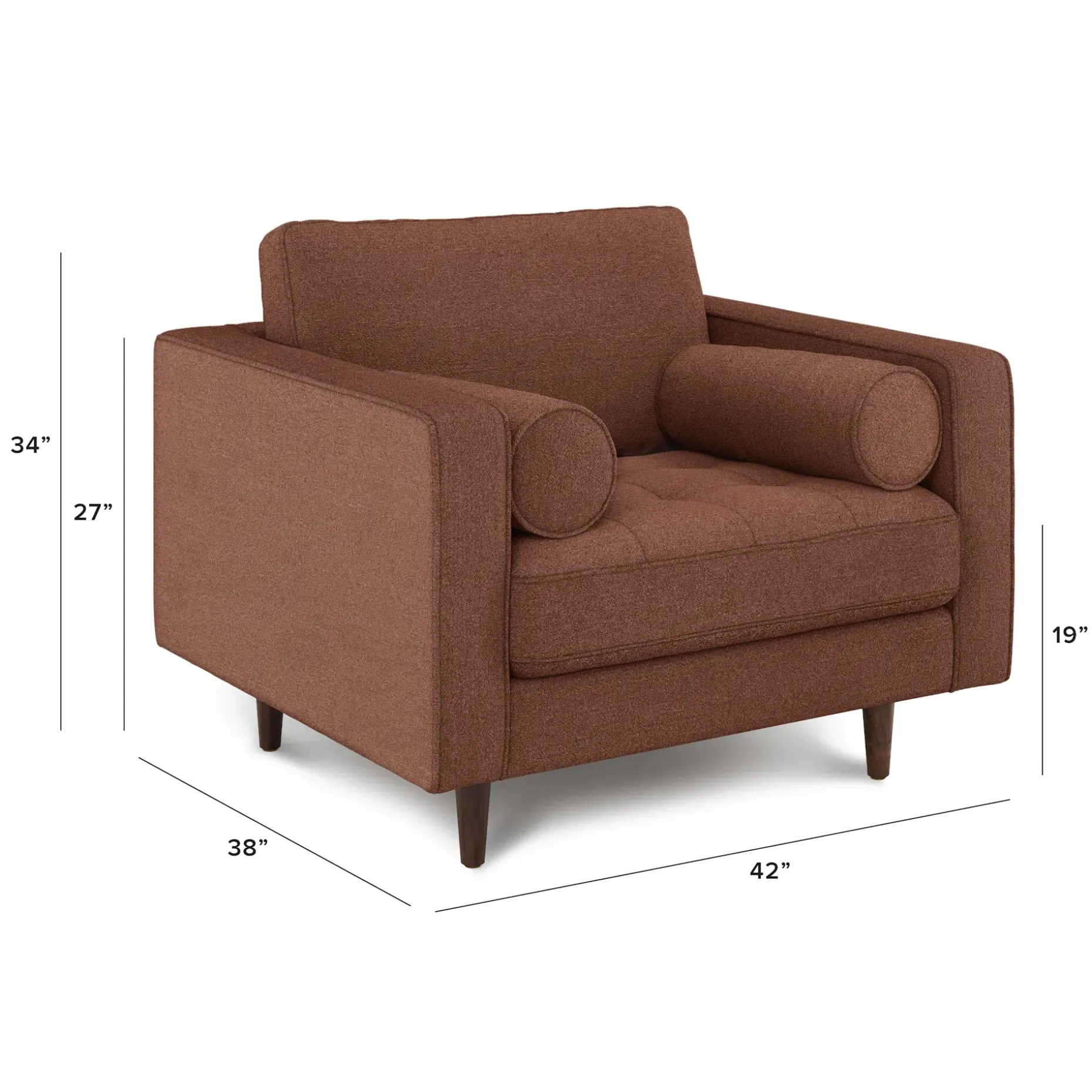 Sven 42" Tufted Lounge Chair - Ratine Oxide