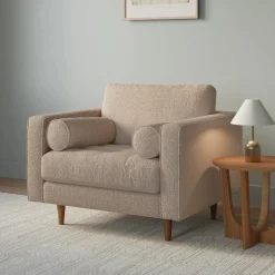 Sven 42" Tufted Lounge Chair - Sandstone Wool Bouclé
