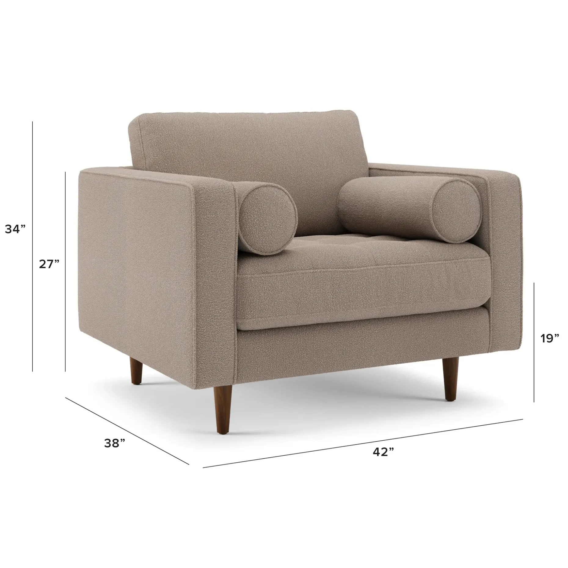 Sven 42" Tufted Lounge Chair - Sandstone Wool Bouclé