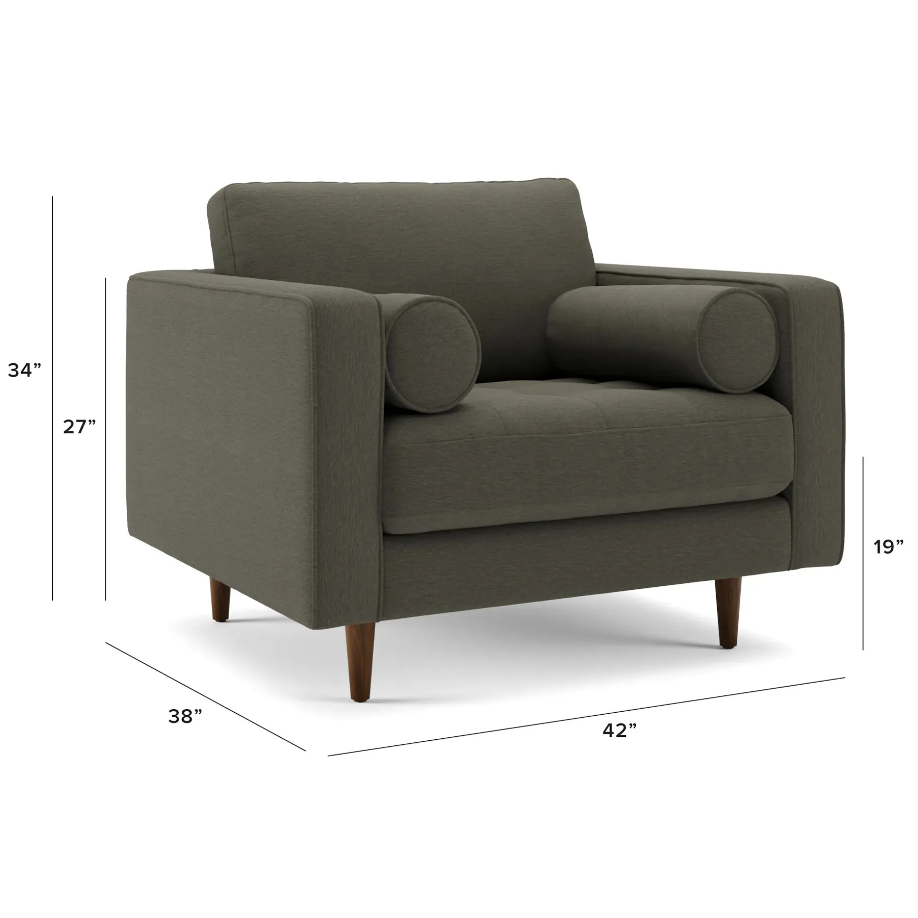 Sven 42" Tufted Lounge Chair - Silver Moss