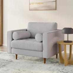 Sven 42" Tufted Lounge Chair - Silver Ivory