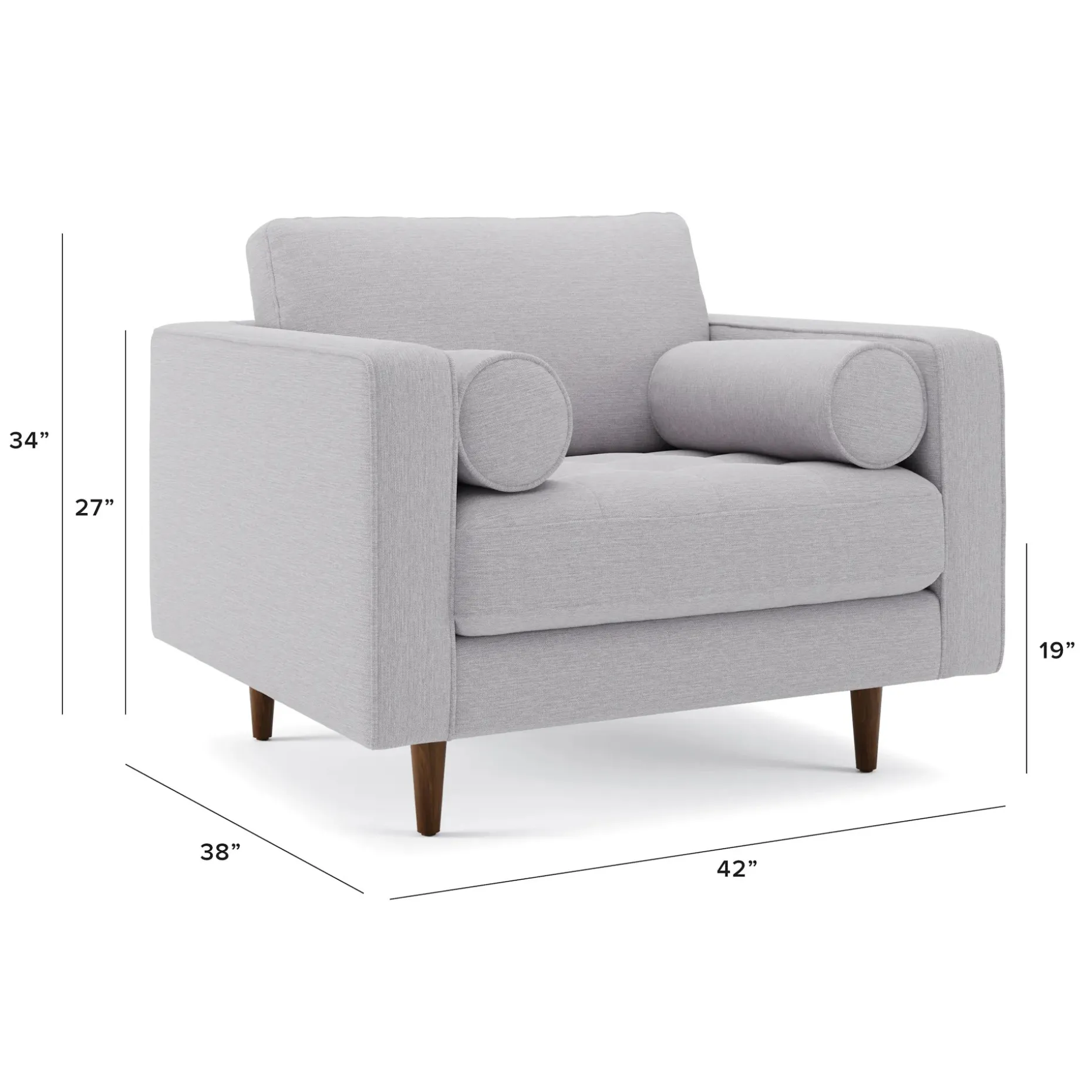 Sven 42" Tufted Lounge Chair - Silver Ivory