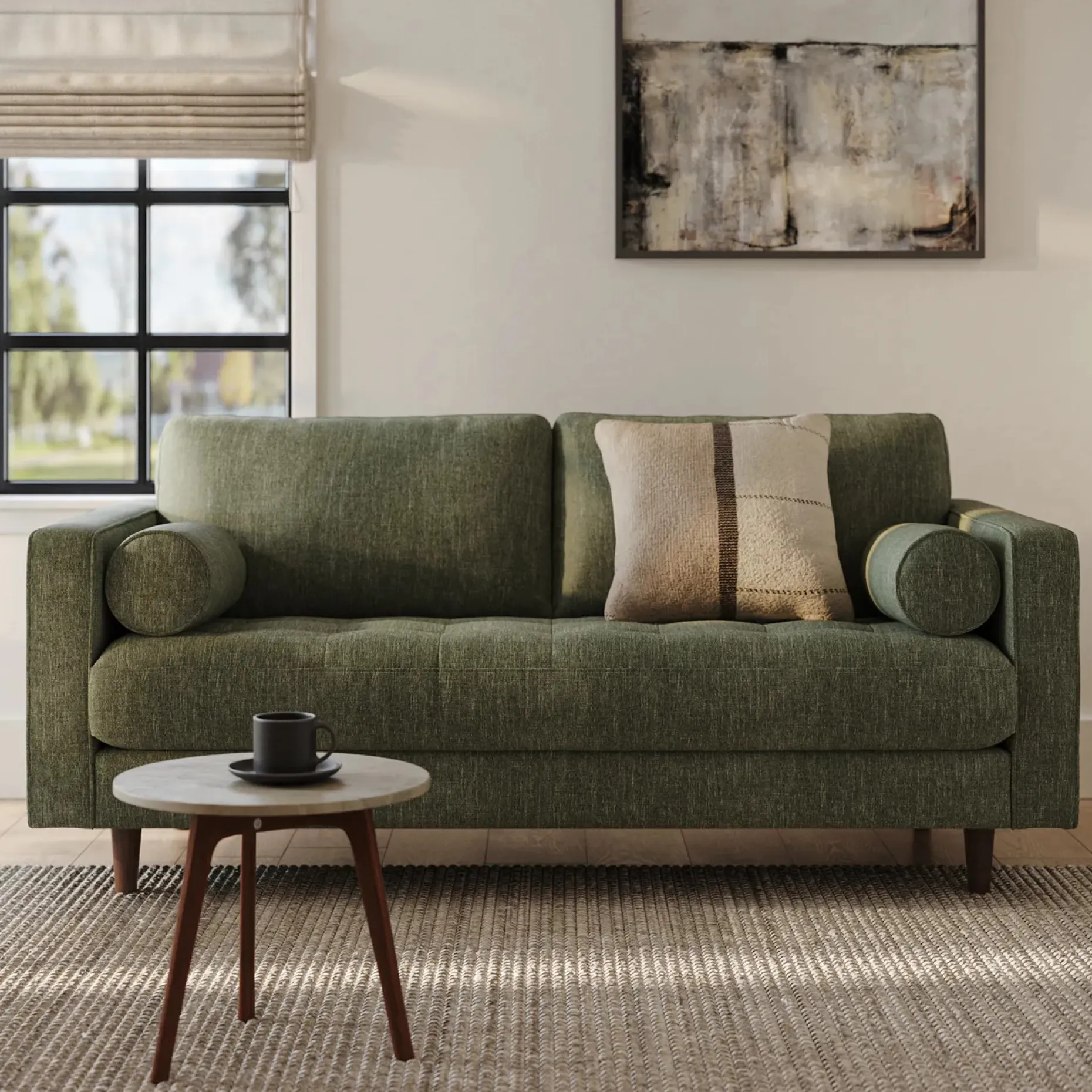 Sven 72" Tufted Loveseat - Fir Green