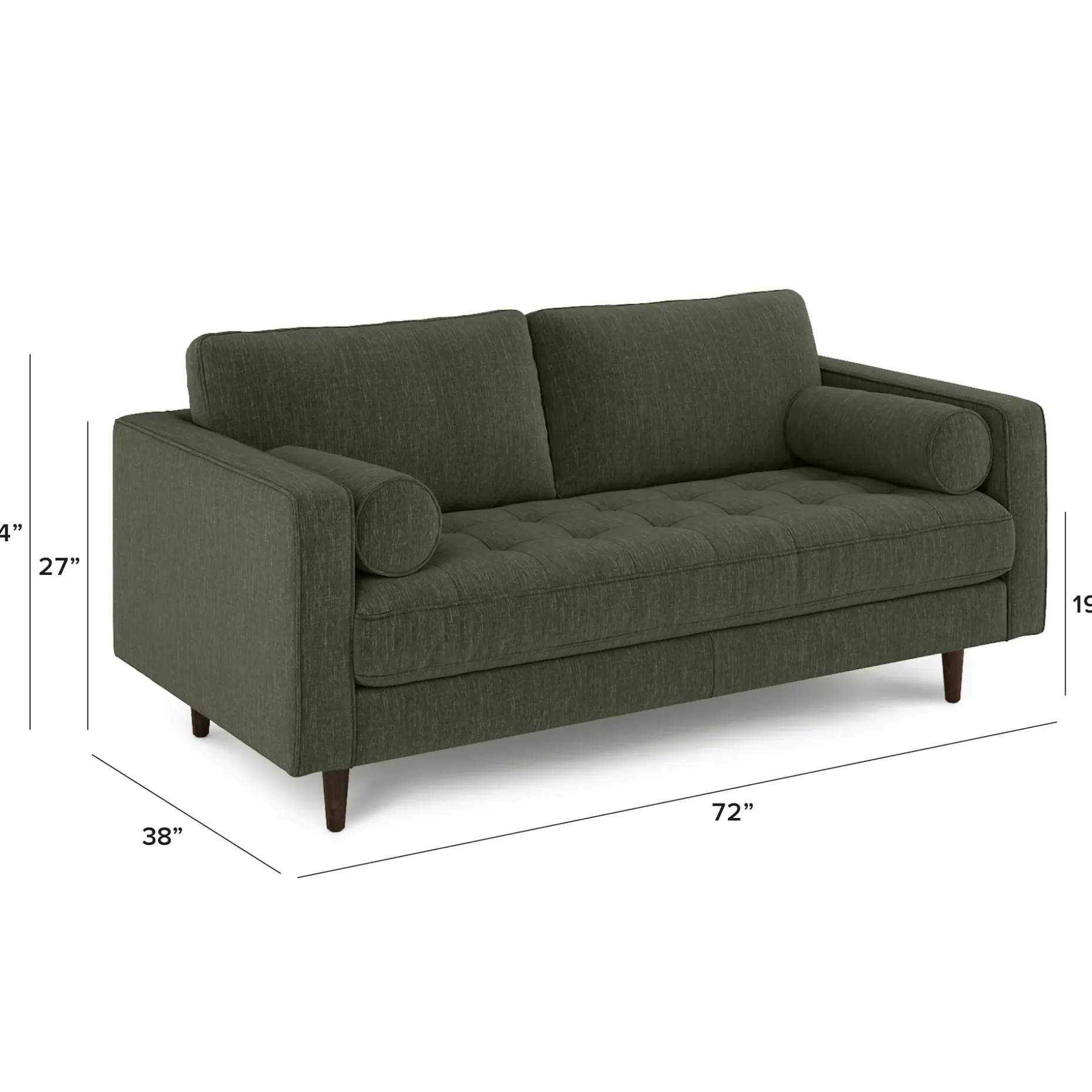 Sven 72" Tufted Loveseat - Fir Green