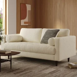 Sven 72" Tufted Loveseat - Ivory Wool Bouclé