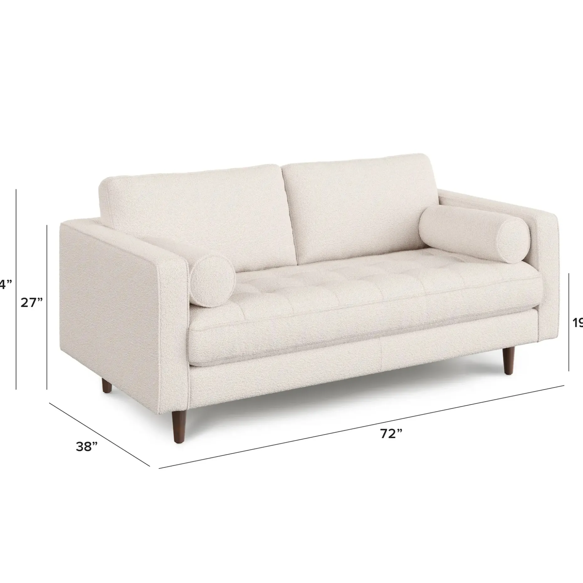 Sven 72" Tufted Loveseat - Ivory Wool Bouclé