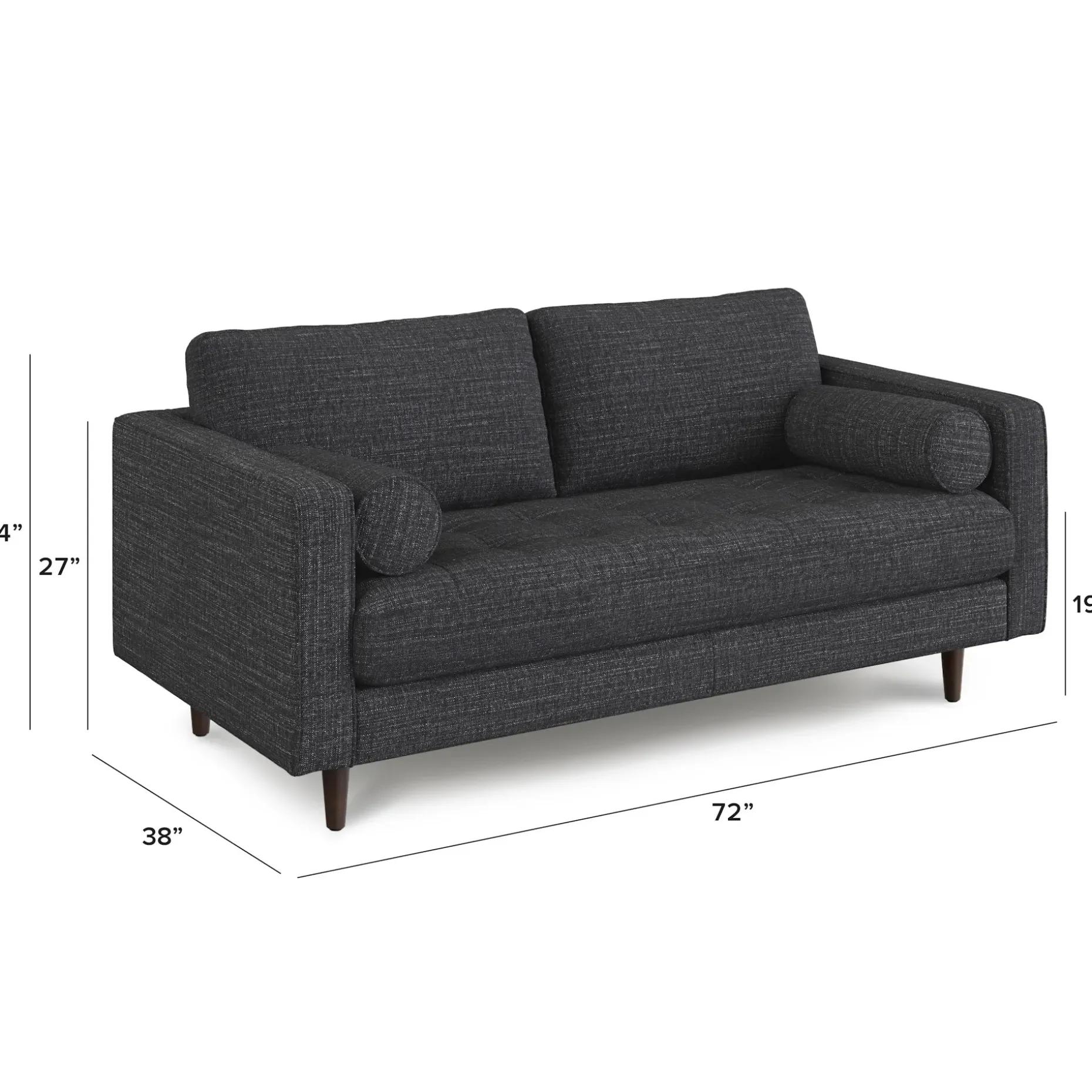 Sven 72" Tufted Loveseat - Napa Charcoal