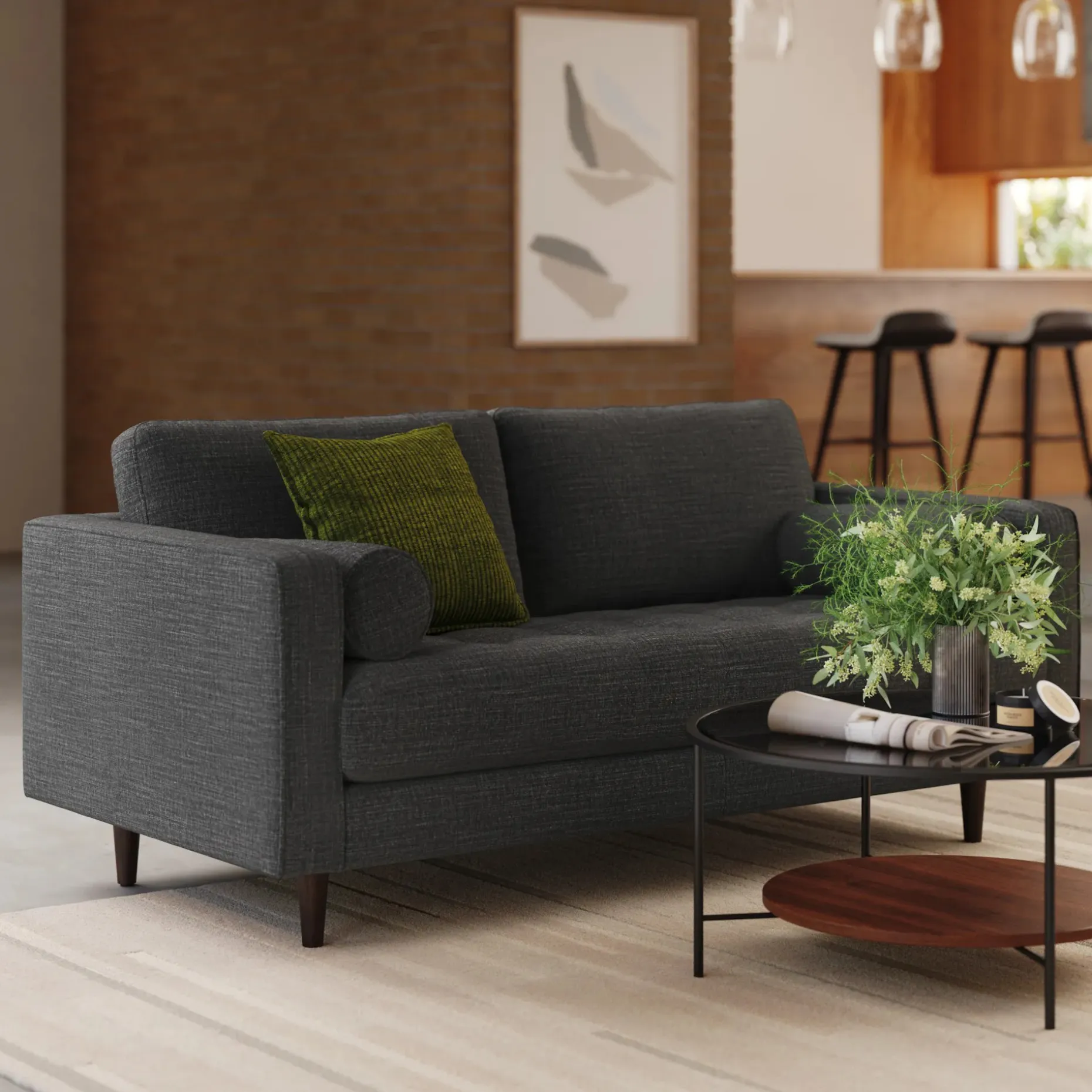 Sven 72" Tufted Loveseat - Napa Charcoal