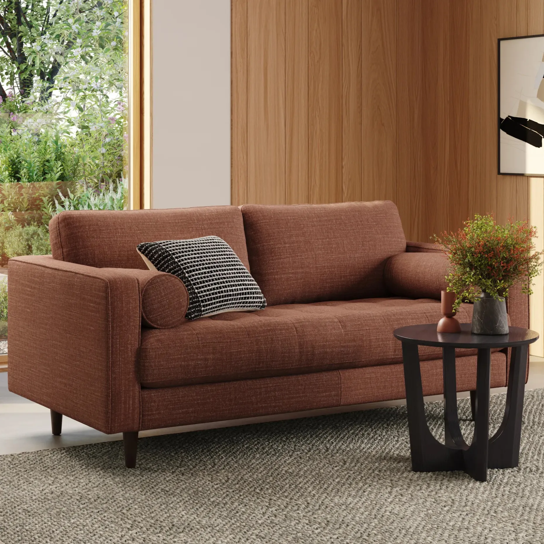 Sven 72" Tufted Loveseat - Napa Rust