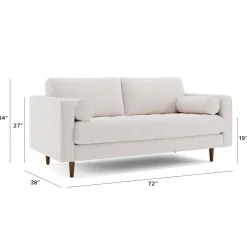 Sven 72" Tufted Loveseat - Napa White