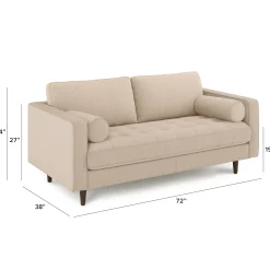 Sven 72" Tufted Loveseat - Ratine Buff
