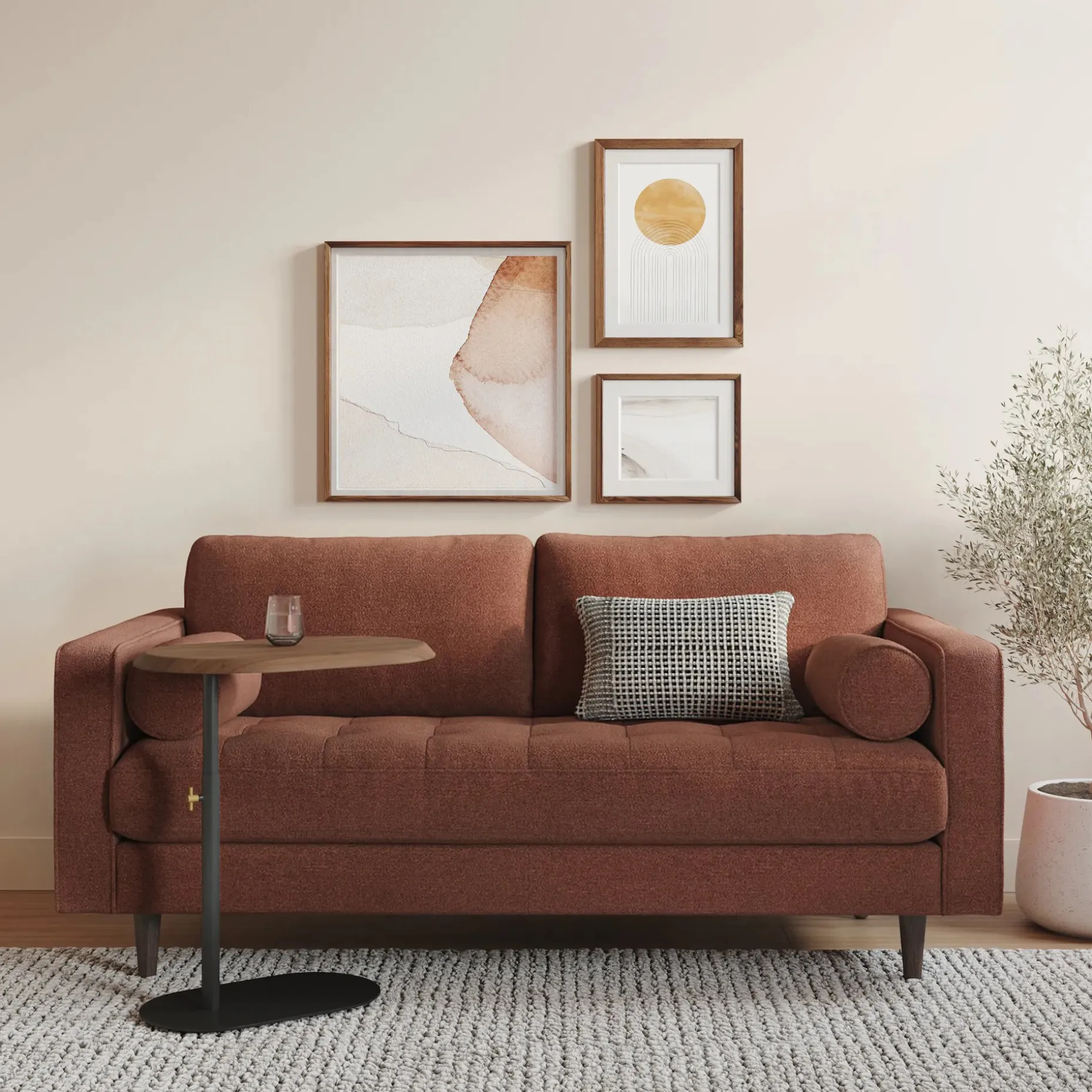 Sven 72" Tufted Loveseat - Ratine Oxide
